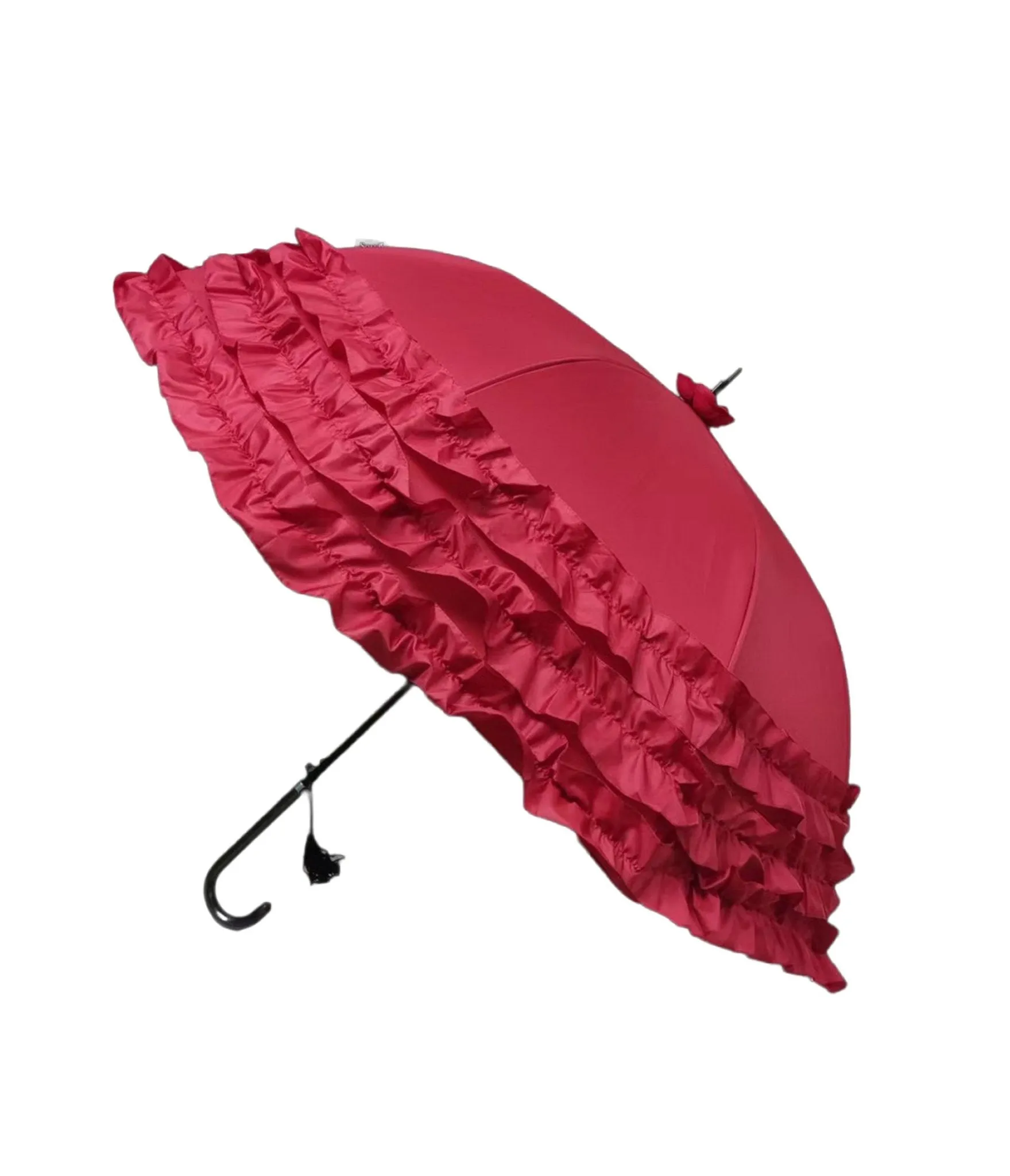 Red Ruffle Frill Umbrella sold by Unique Vintage product image thumbnail 2