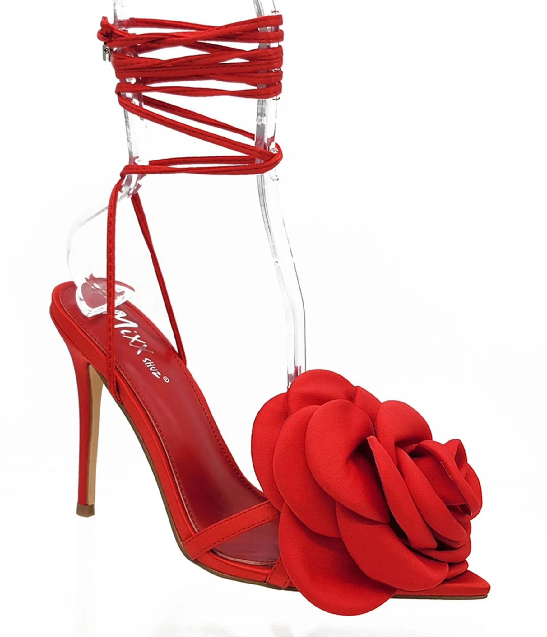 Red Flower Wrap Adalynn Heels sold by Unique Vintage product image thumbnail 2