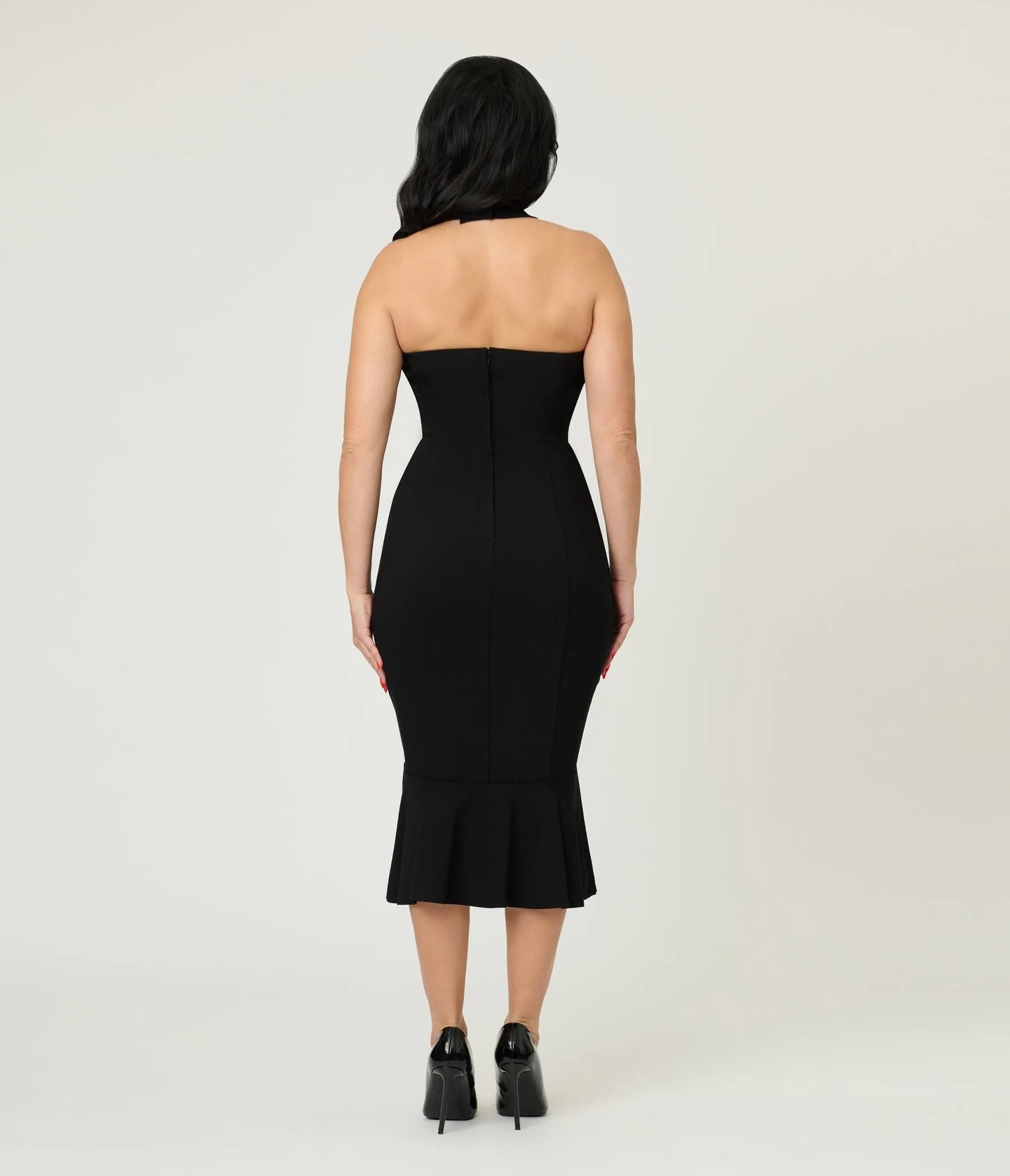 Unique Vintage Black Criss Cross Halter Pencil Dress sold by Unique Vintage product image thumbnail 2