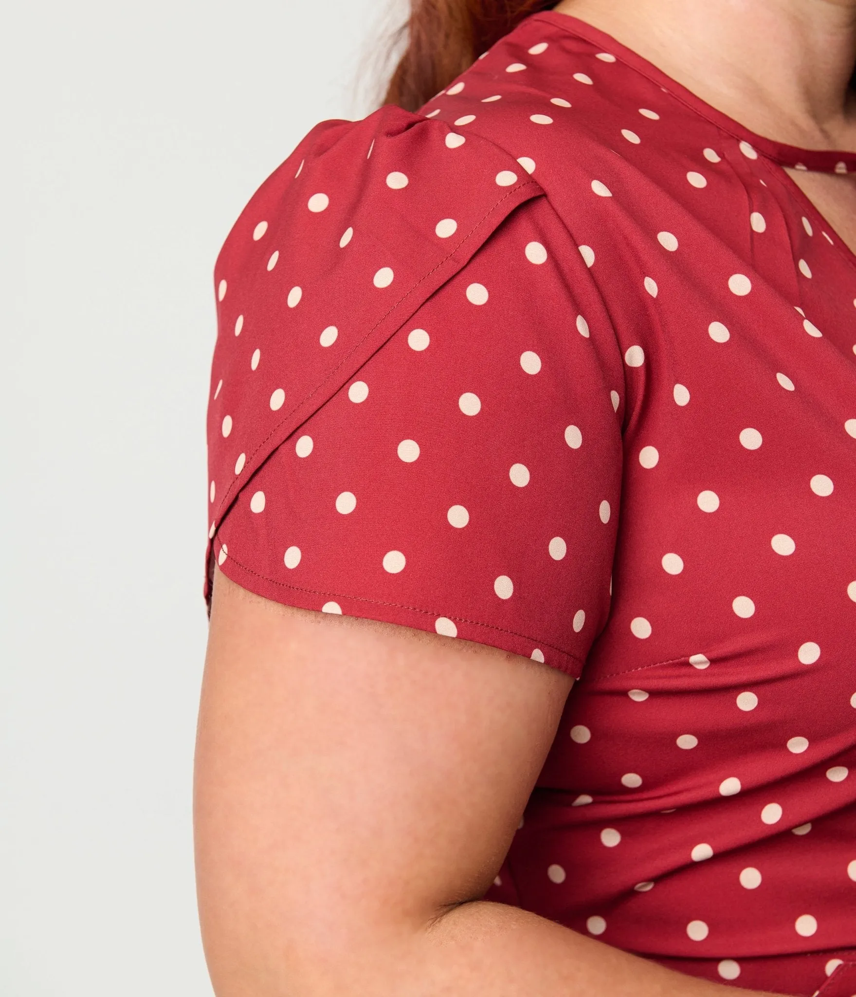 Unique Vintage Plus Size Red & Ivory Polka Dot Dahlia Swing Dress sold by Unique Vintage product image thumbnail 5