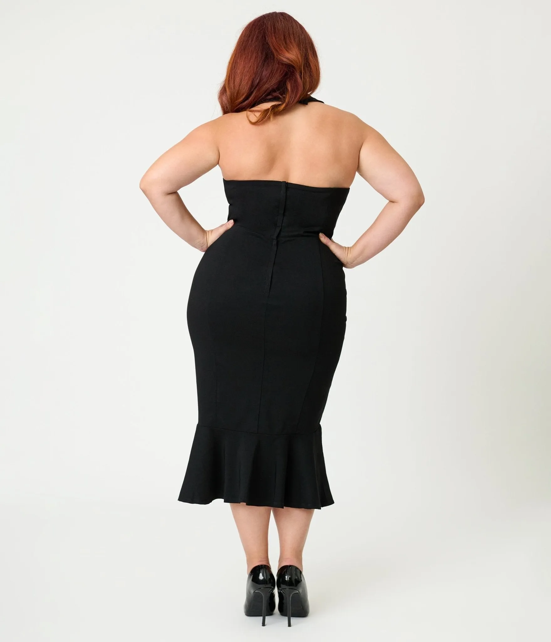 Unique Vintage Plus Size Black Criss Cross Halter Pencil Dress sold by Unique Vintage product image thumbnail 2