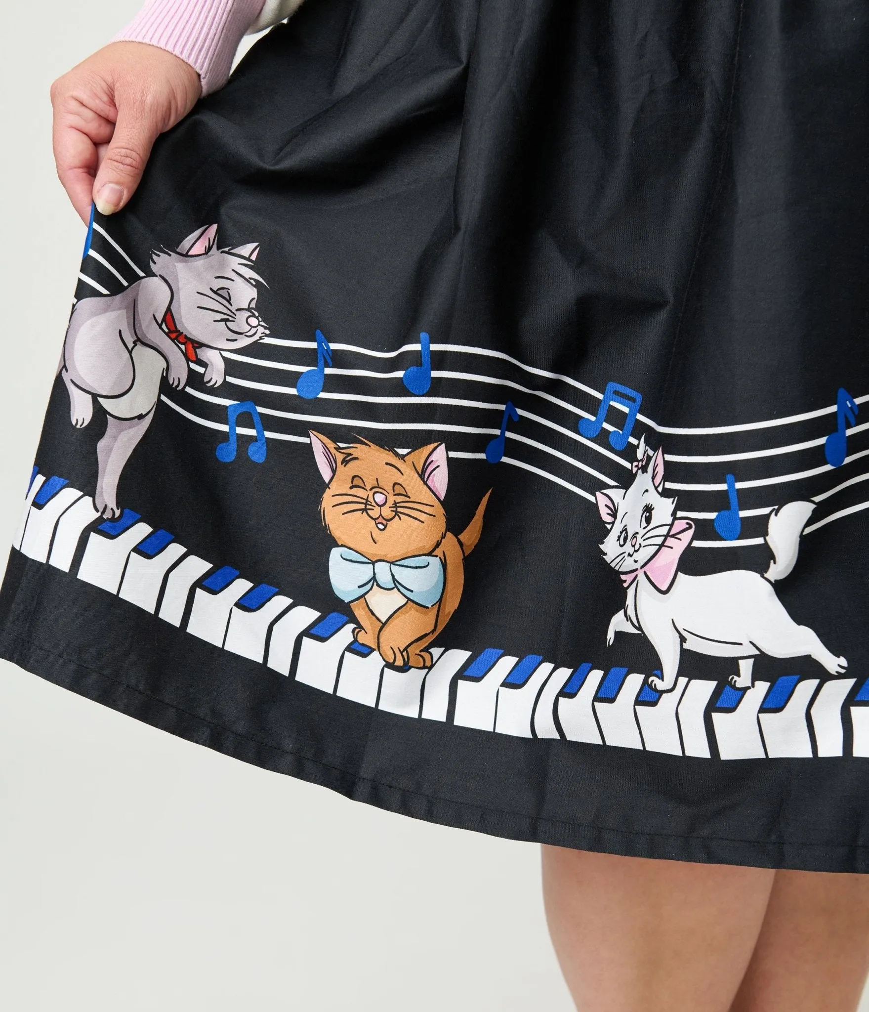 Disney Aristocats Collection by Unique Vintage Plus Size Aristocats Piano Border Suspender Swing Skirt sold by Unique Vintage product image thumbnail 5