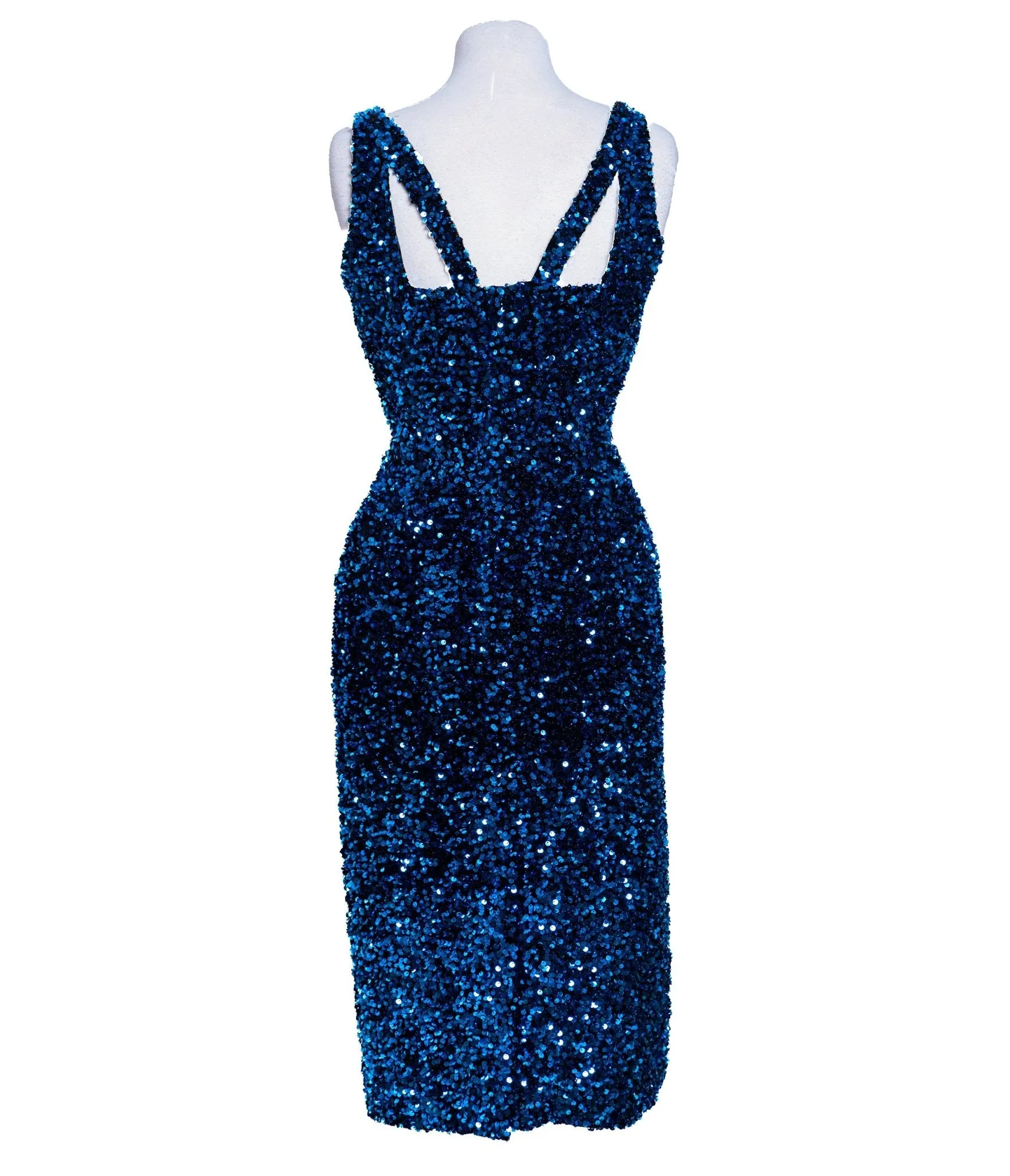 Jewel Blue Sequin Midi Dress sold by Unique Vintage product image thumbnail 2