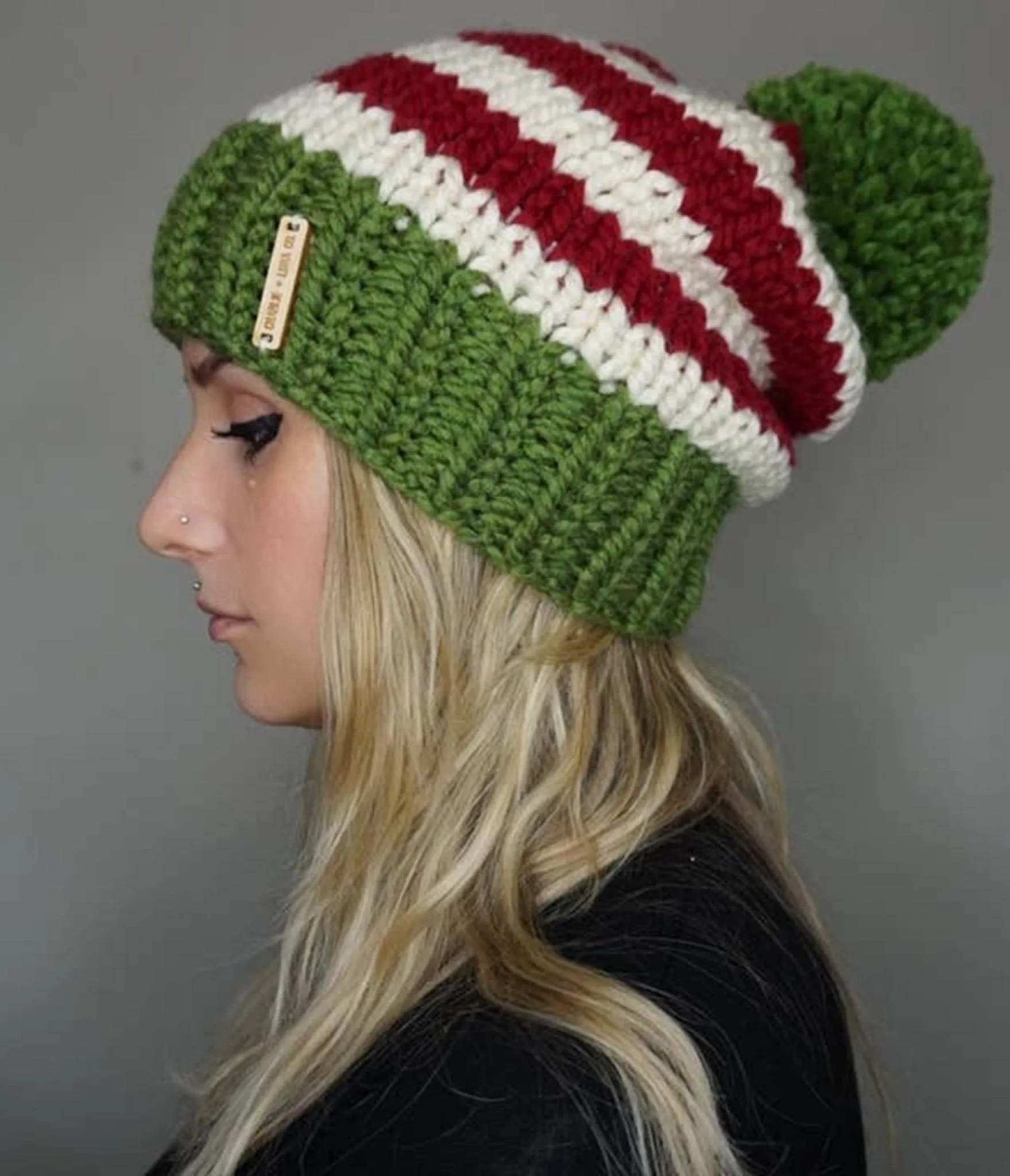 Holiday Stripe Beanie sold by Unique Vintage product image thumbnail 2