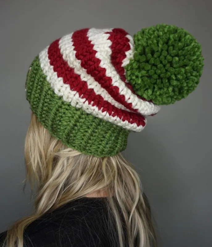 Holiday Stripe Beanie sold by Unique Vintage