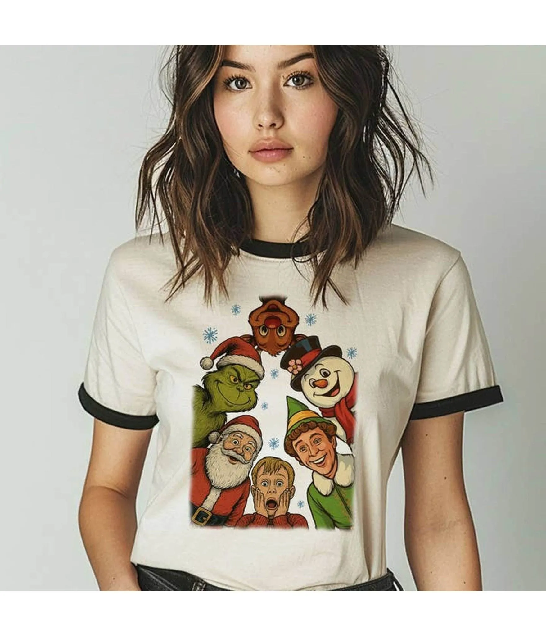 Christmas Icons Unisex Ringer Tee sold by Unique Vintage