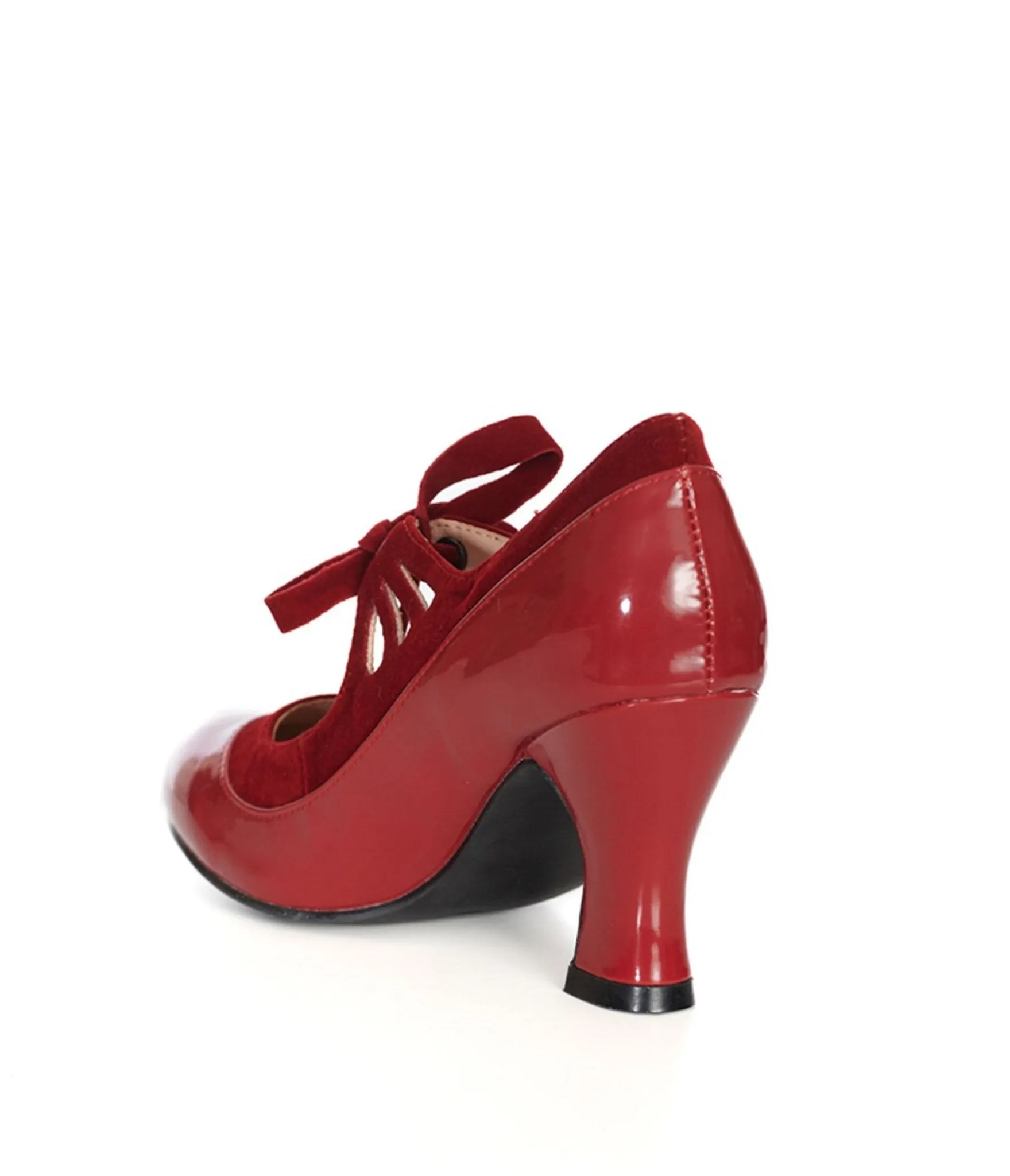 Banned Burgundy Leatherette Bow Heels sold by Unique Vintage product image thumbnail 2