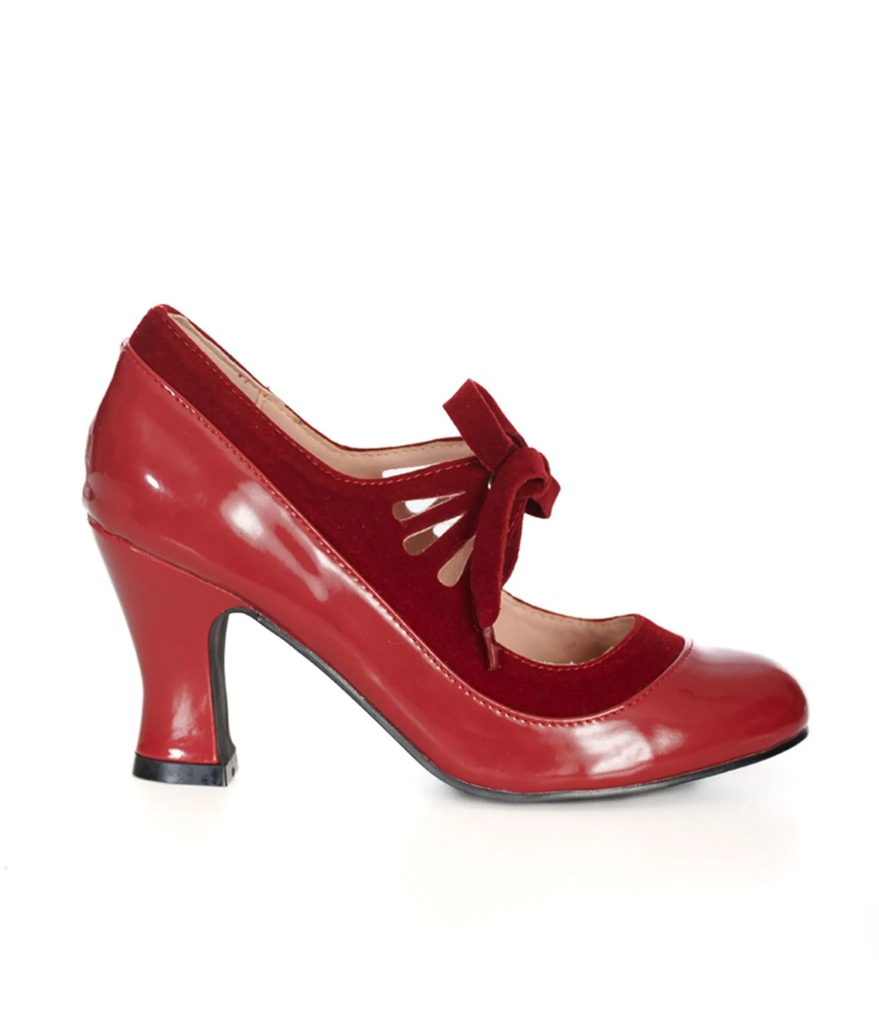 Banned Burgundy Leatherette Bow Heels sold by Unique Vintage product image thumbnail 4