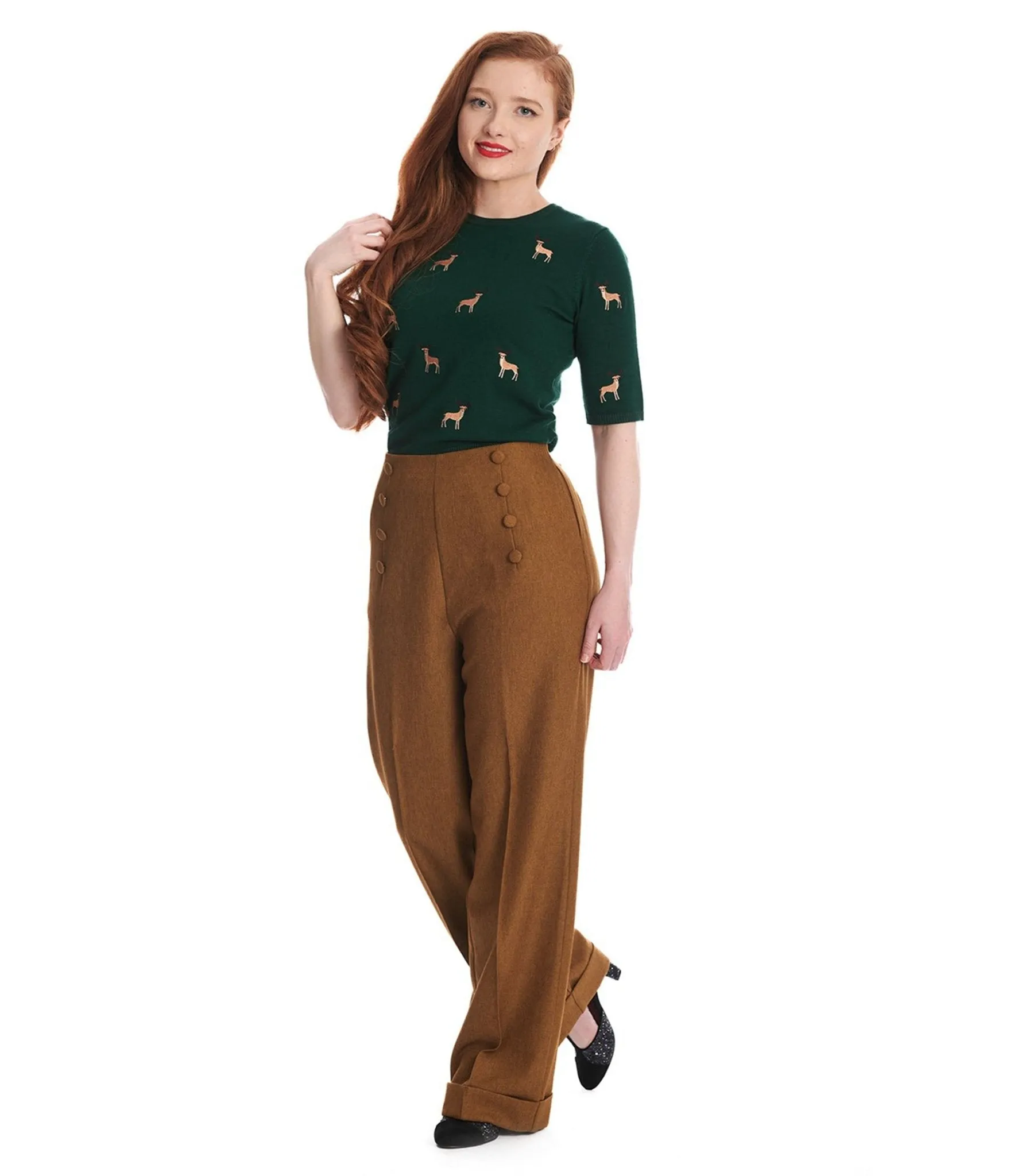 Royal Monk Green Deer Sweater sold by Unique Vintage product image thumbnail 3