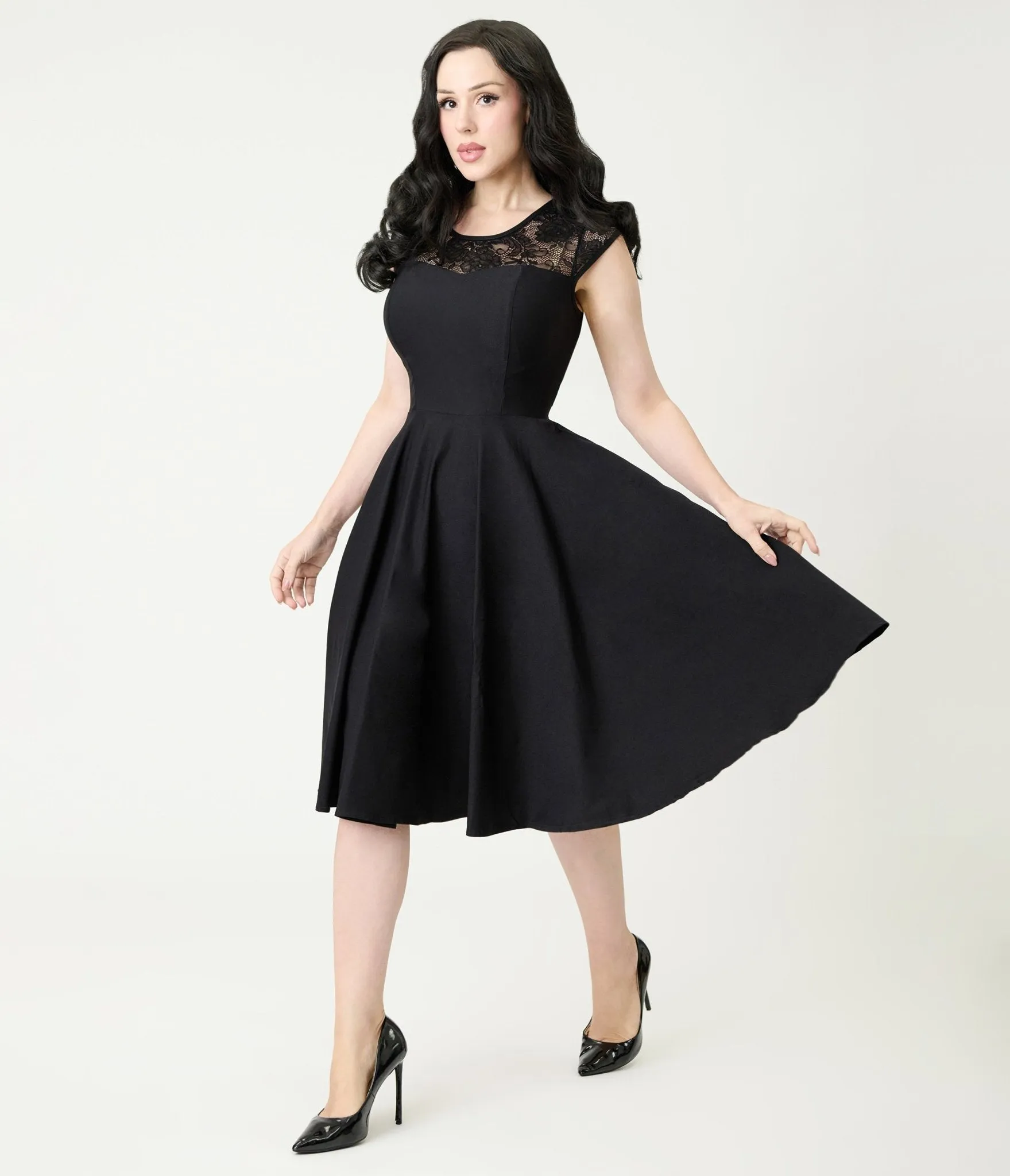 Black Sleeveless Swing Dress sold by Unique Vintage product image thumbnail 4