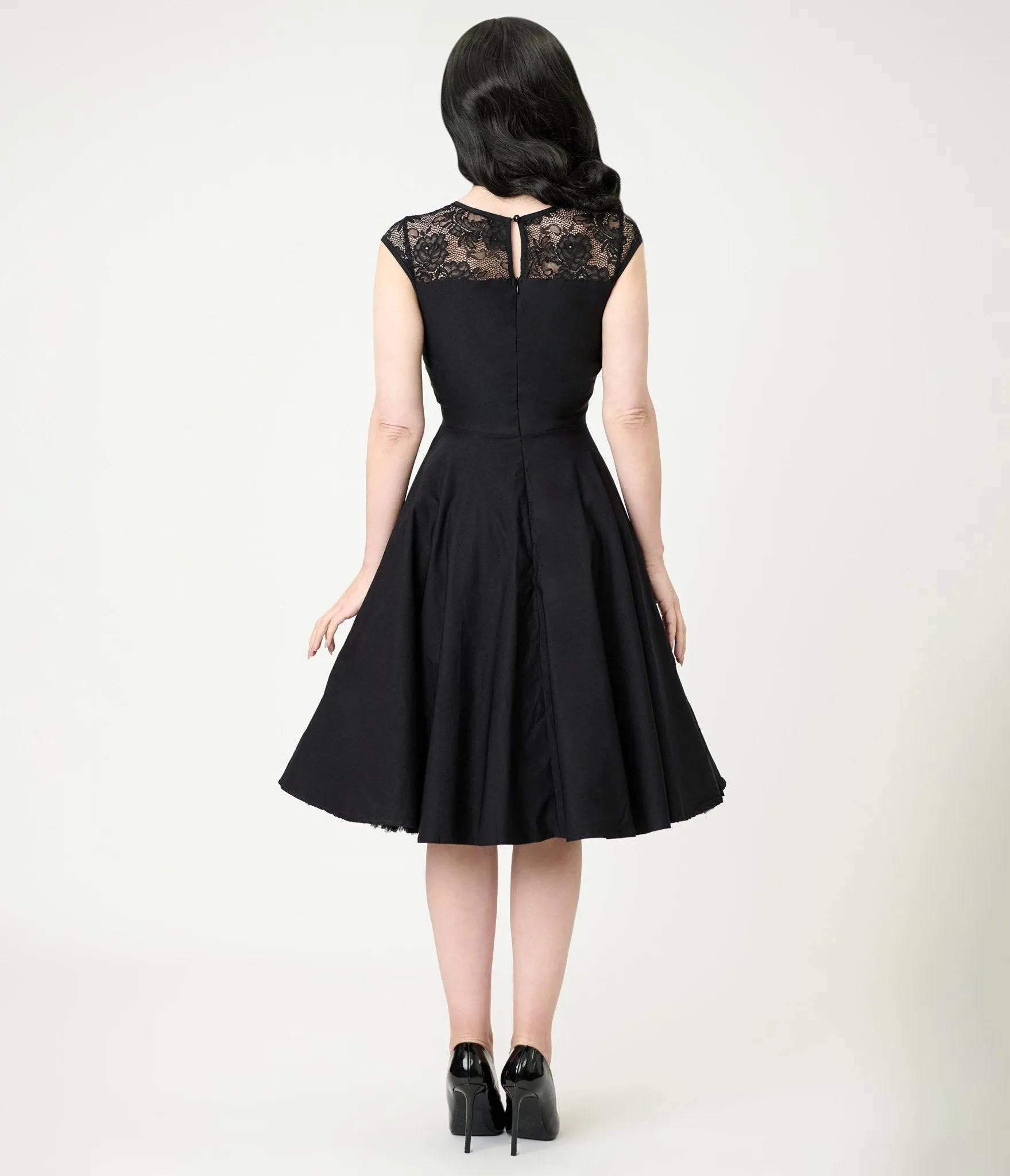 Black Sleeveless Swing Dress sold by Unique Vintage product image thumbnail 2