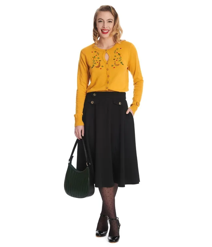 Royal Monk Black Book Club Swing Skirt sold by Unique Vintage