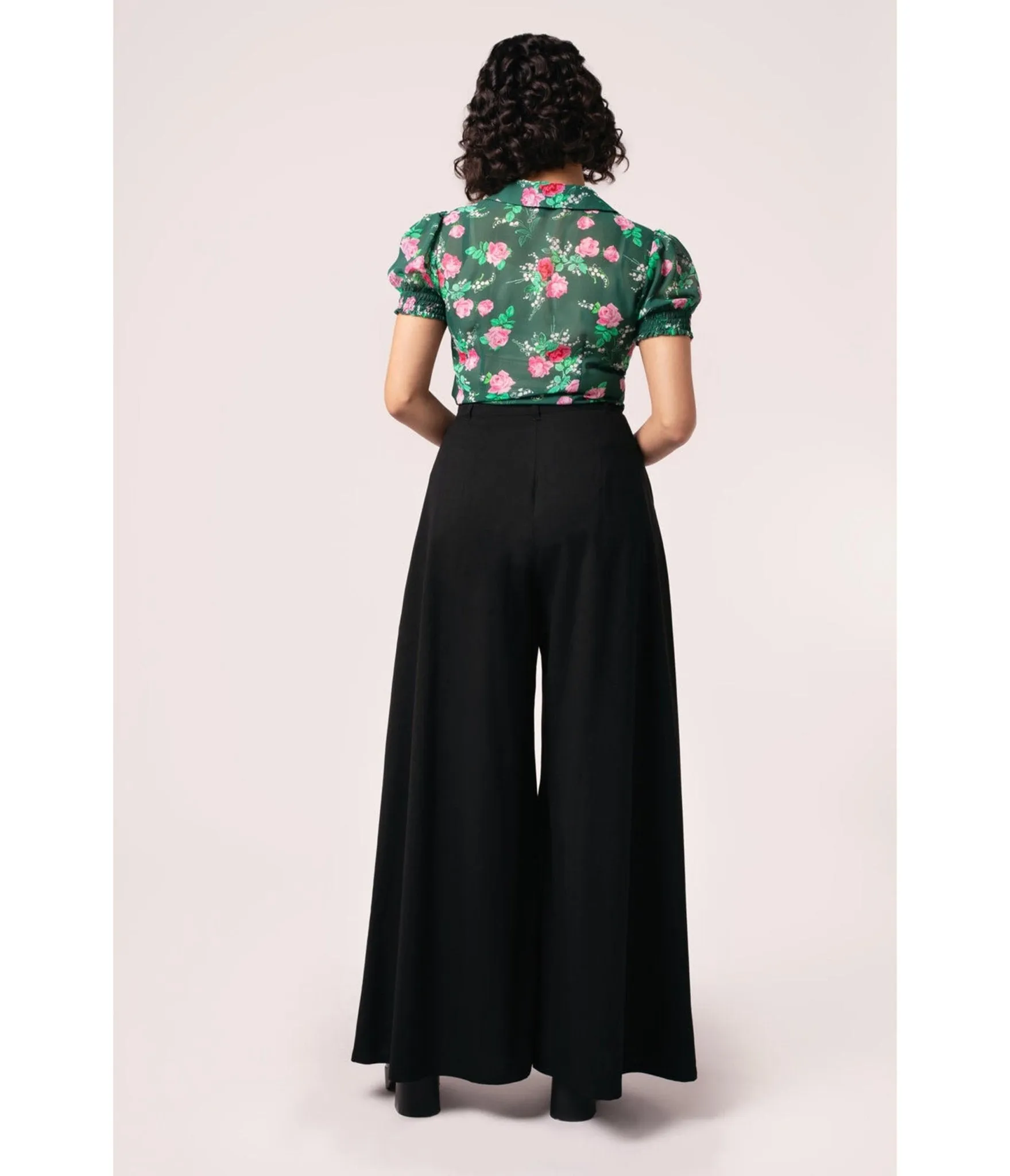 Hell Bunny Black Simone Trousers sold by Unique Vintage product image thumbnail 2
