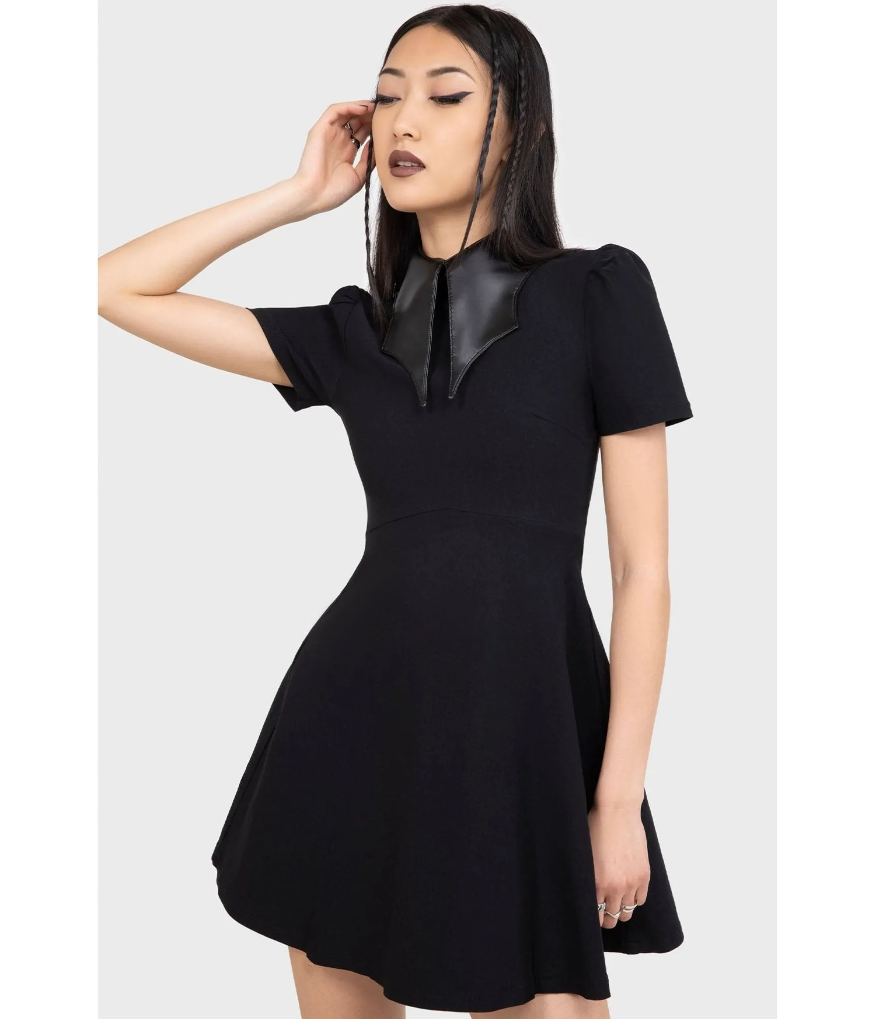 Killstar Black Bat Collar Mini Dress sold by Unique Vintage