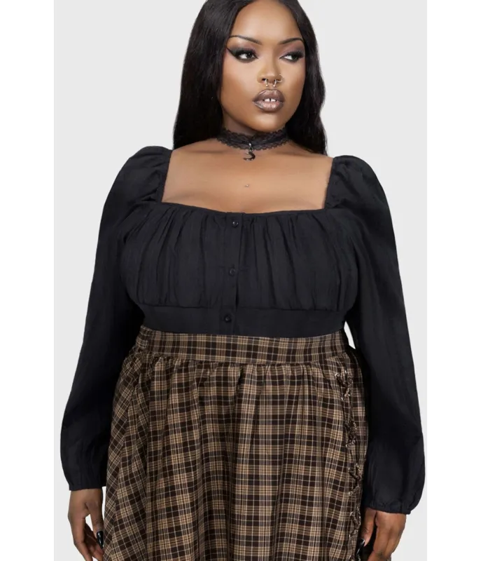 Kill Star Plus Size Black Nightwood Blouse sold by Unique Vintage