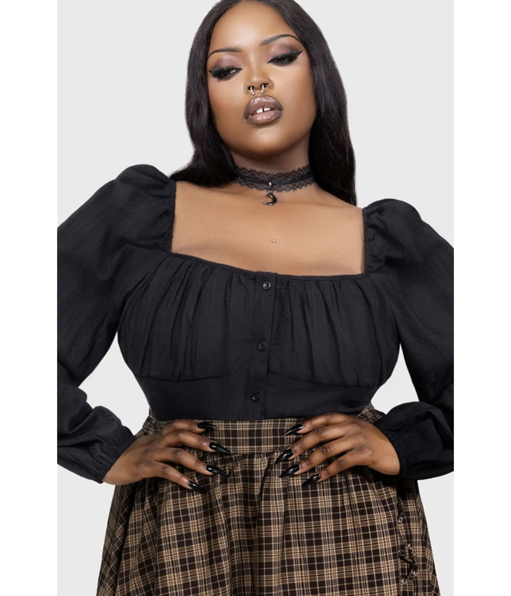 Kill Star Plus Size Black Nightwood Blouse sold by Unique Vintage product image thumbnail 3