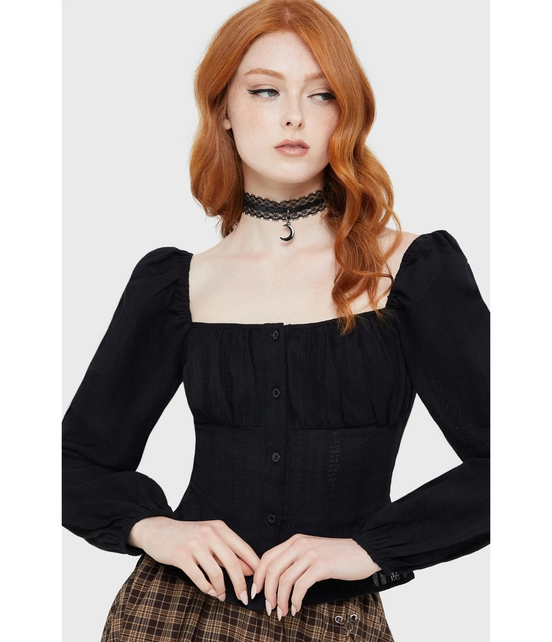 Kill Star Black Nightwood Blouse sold by Unique Vintage