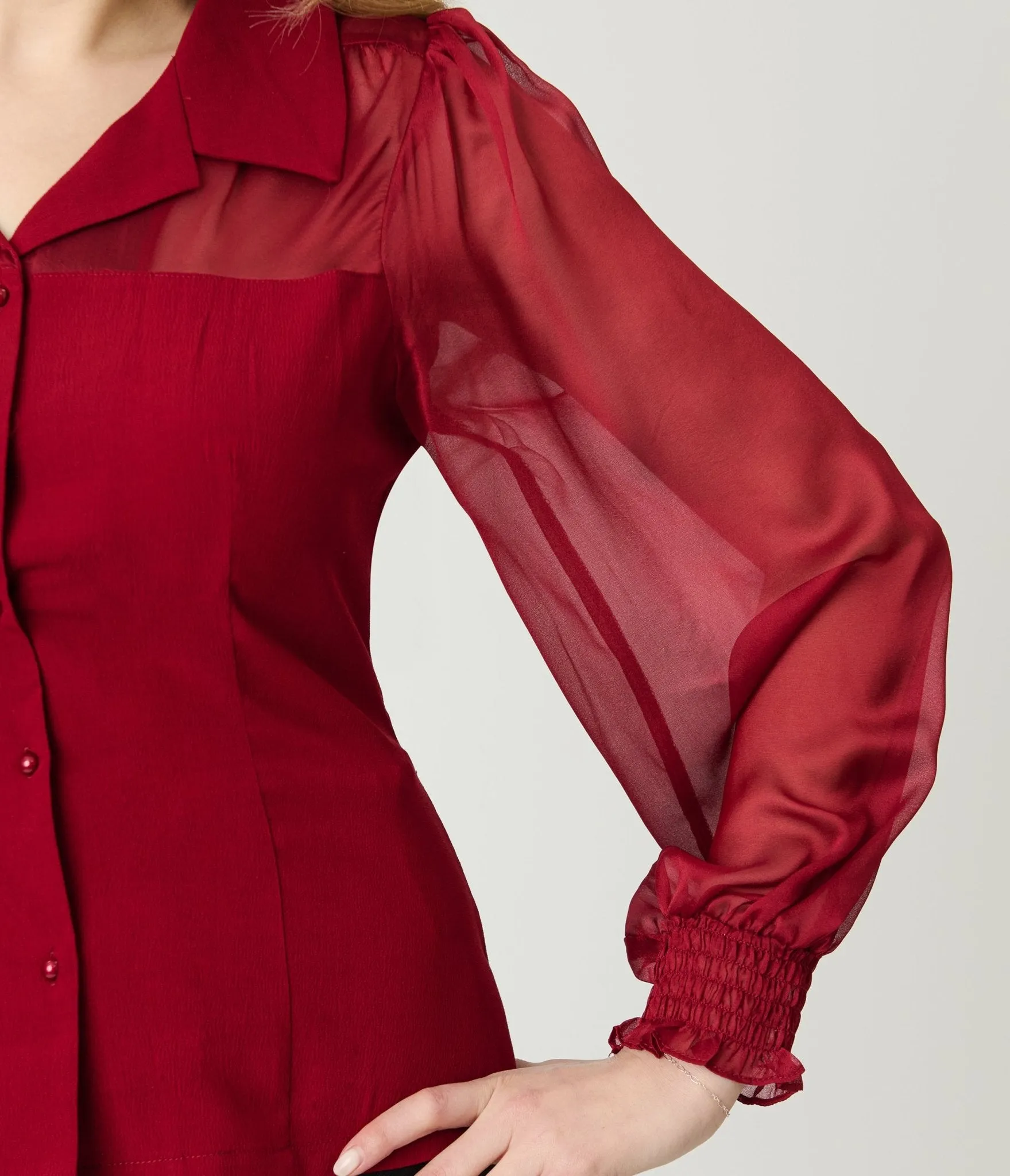 Banned Burgundy Bonnie Blouse sold by Unique Vintage product image thumbnail 5