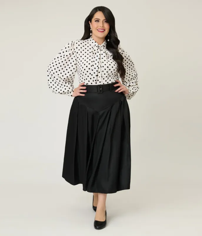 Unique Vintage Plus Size Black Midi Skirt sold by Unique Vintage
