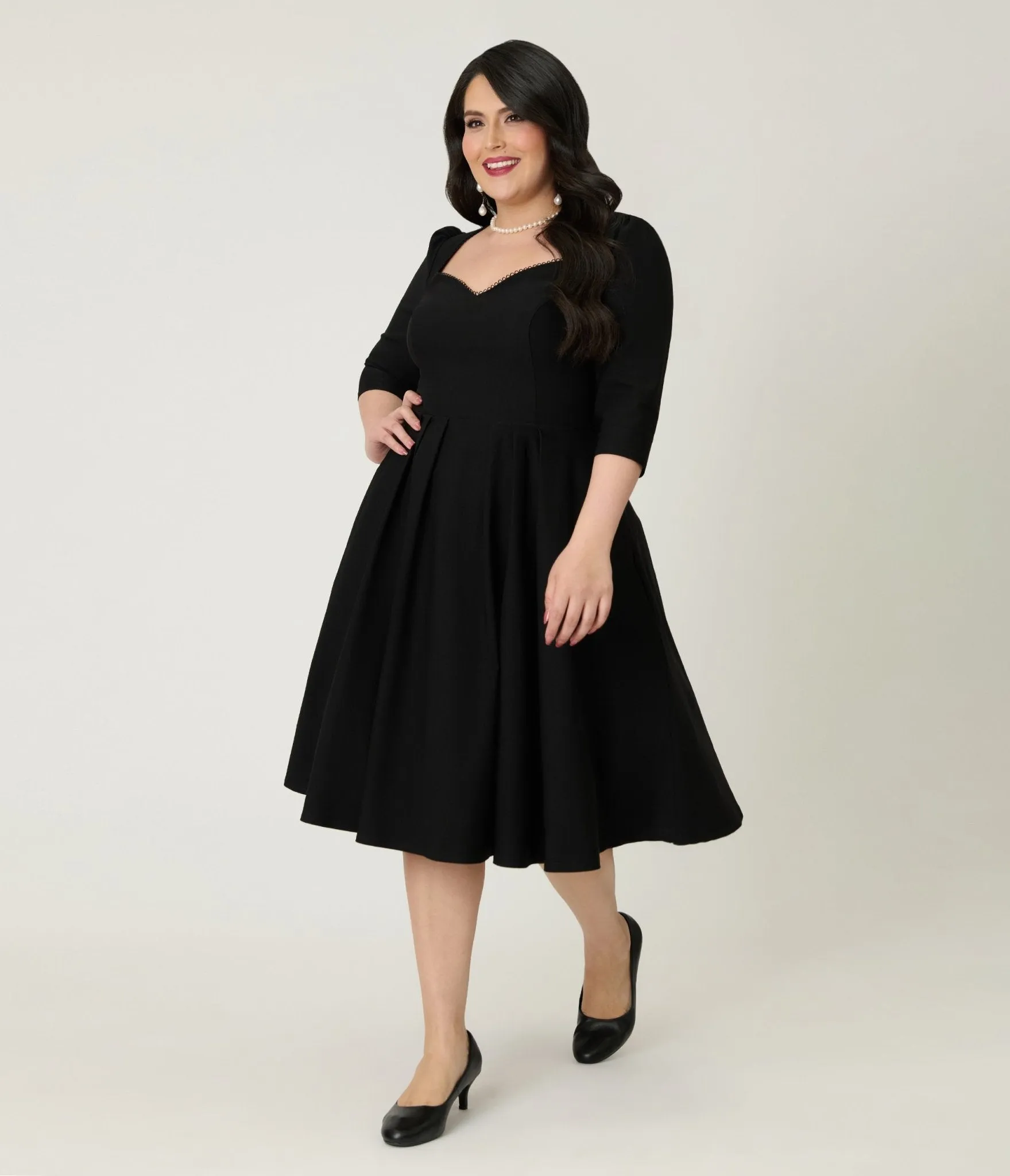 Unique Vintage Plus Size Black Sweetheart Swing Dress sold by Unique Vintage product image thumbnail 3