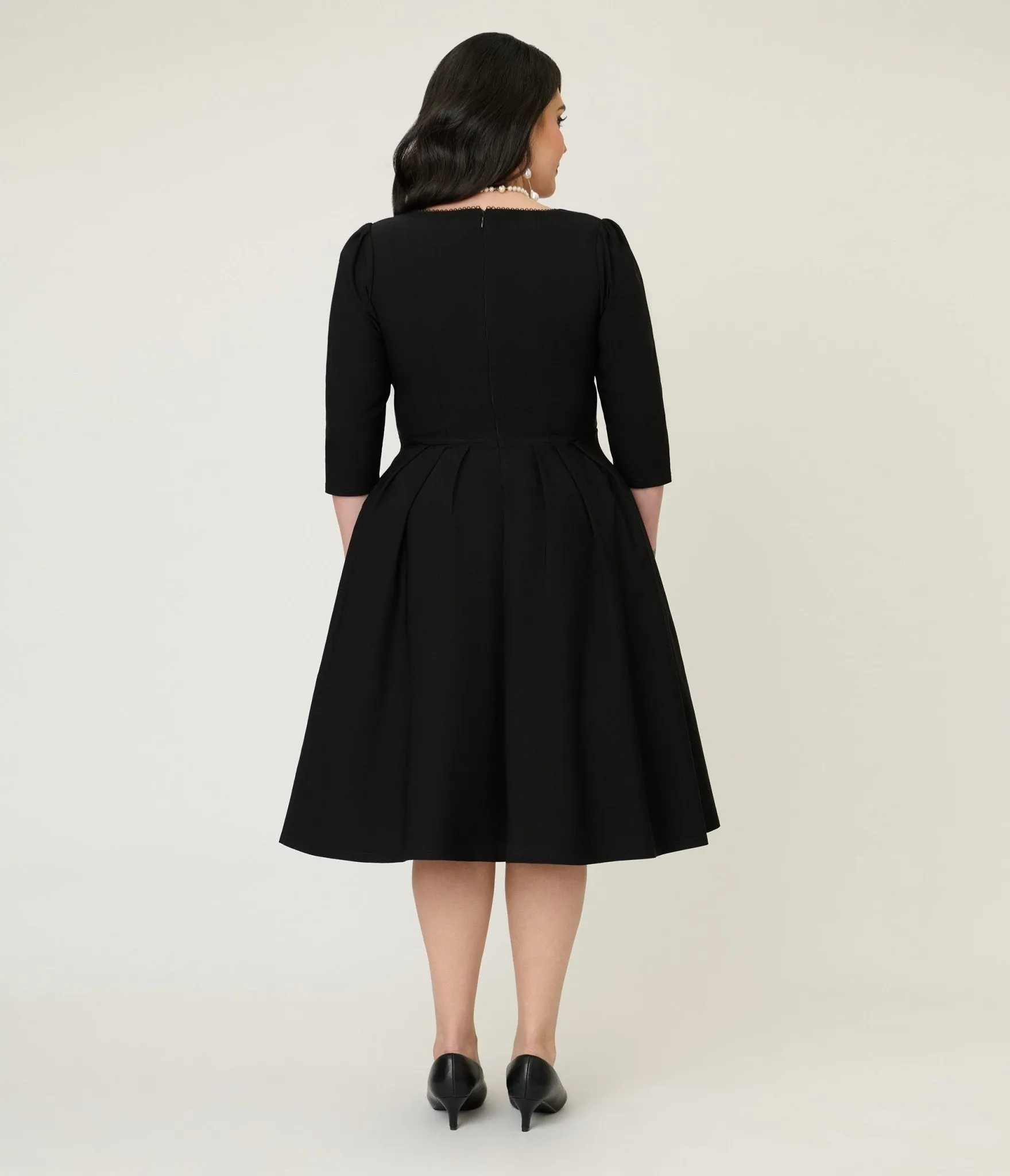 Unique Vintage Plus Size Black Sweetheart Swing Dress sold by Unique Vintage product image thumbnail 2