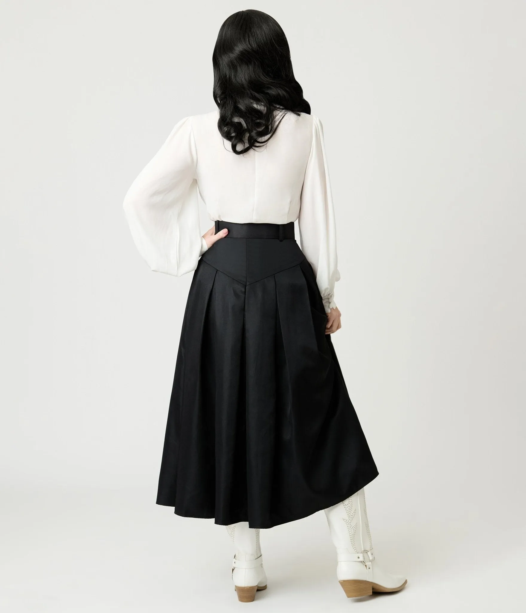 Unique Vintage Black Midi Skirt sold by Unique Vintage product image thumbnail 3