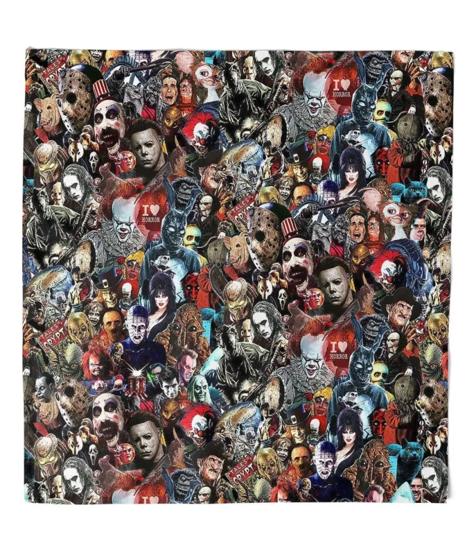 Horror Icons Print Hair Scarf sold by Unique Vintage