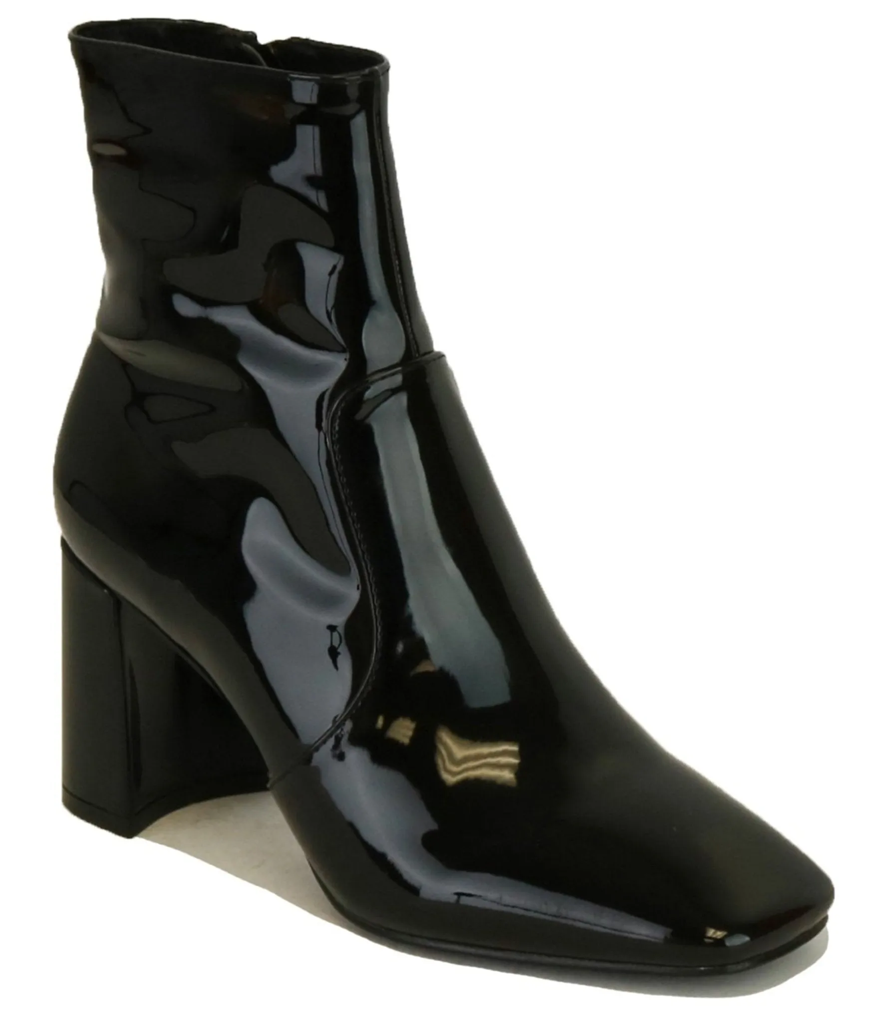 1960s Black Patent Leatherette Ankle Boots sold by Unique Vintage product image thumbnail 2