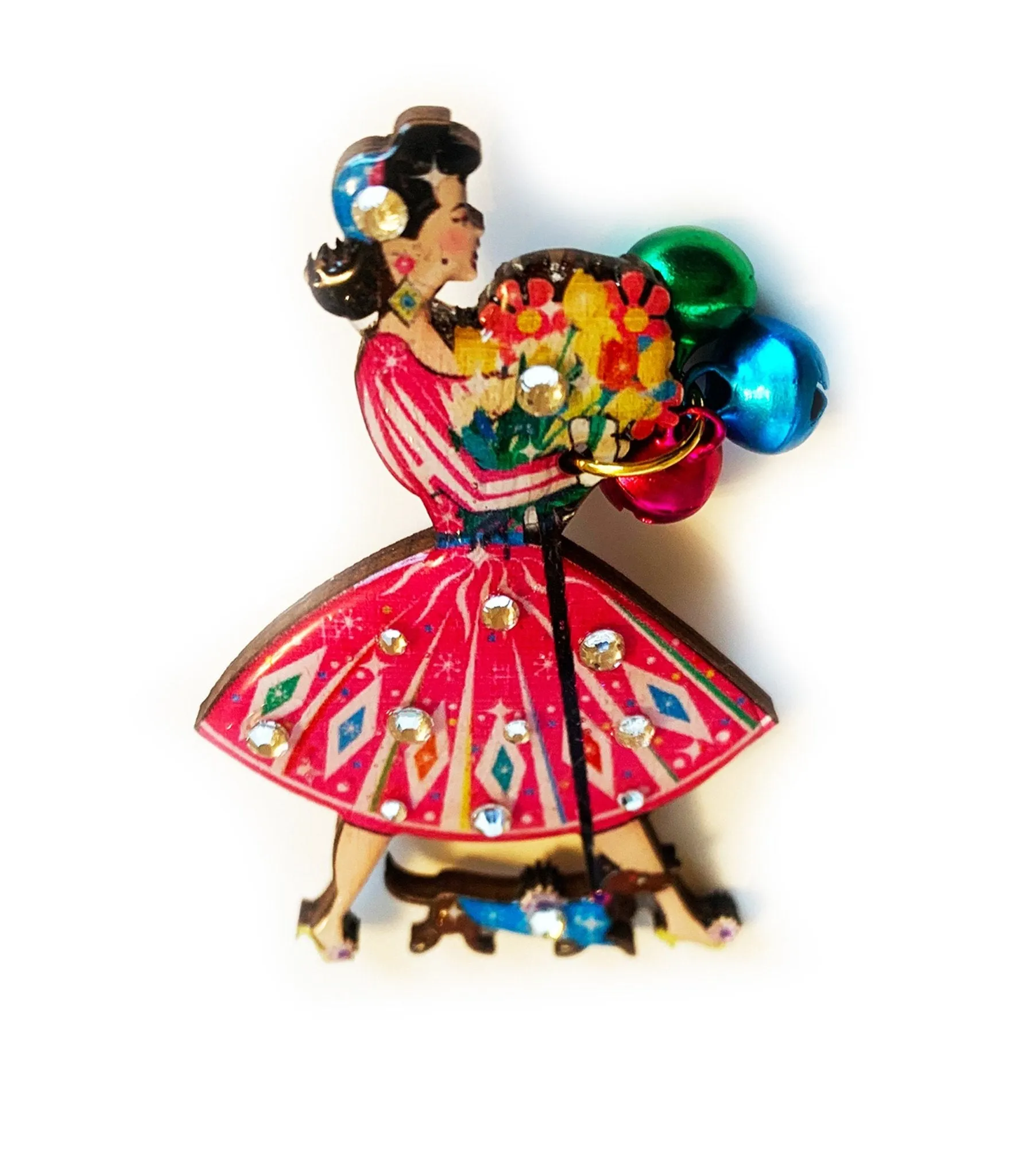 Retro Spring Shopping Brooch sold by Unique Vintage product image thumbnail 4