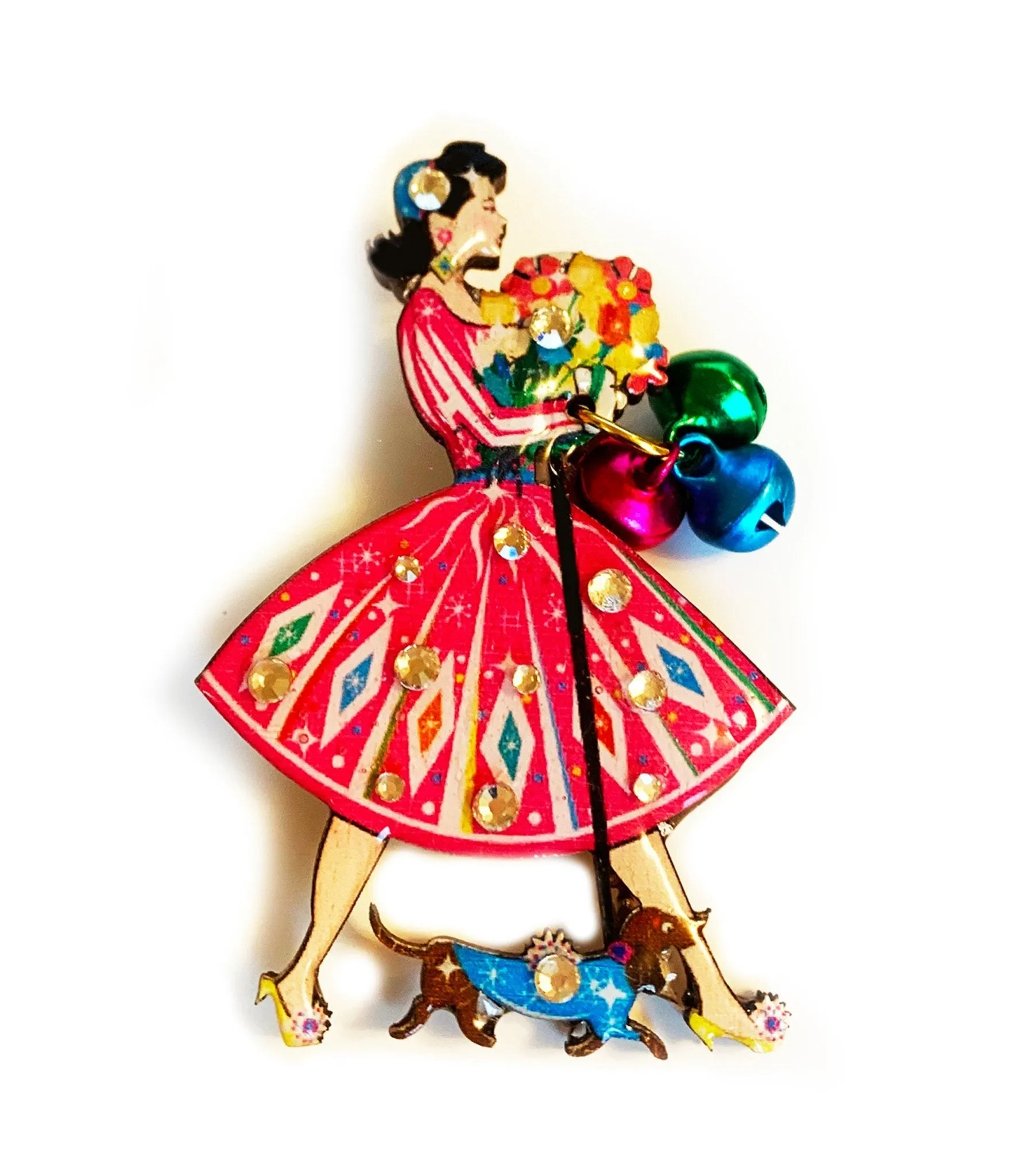 Retro Spring Shopping Brooch sold by Unique Vintage product image thumbnail 2