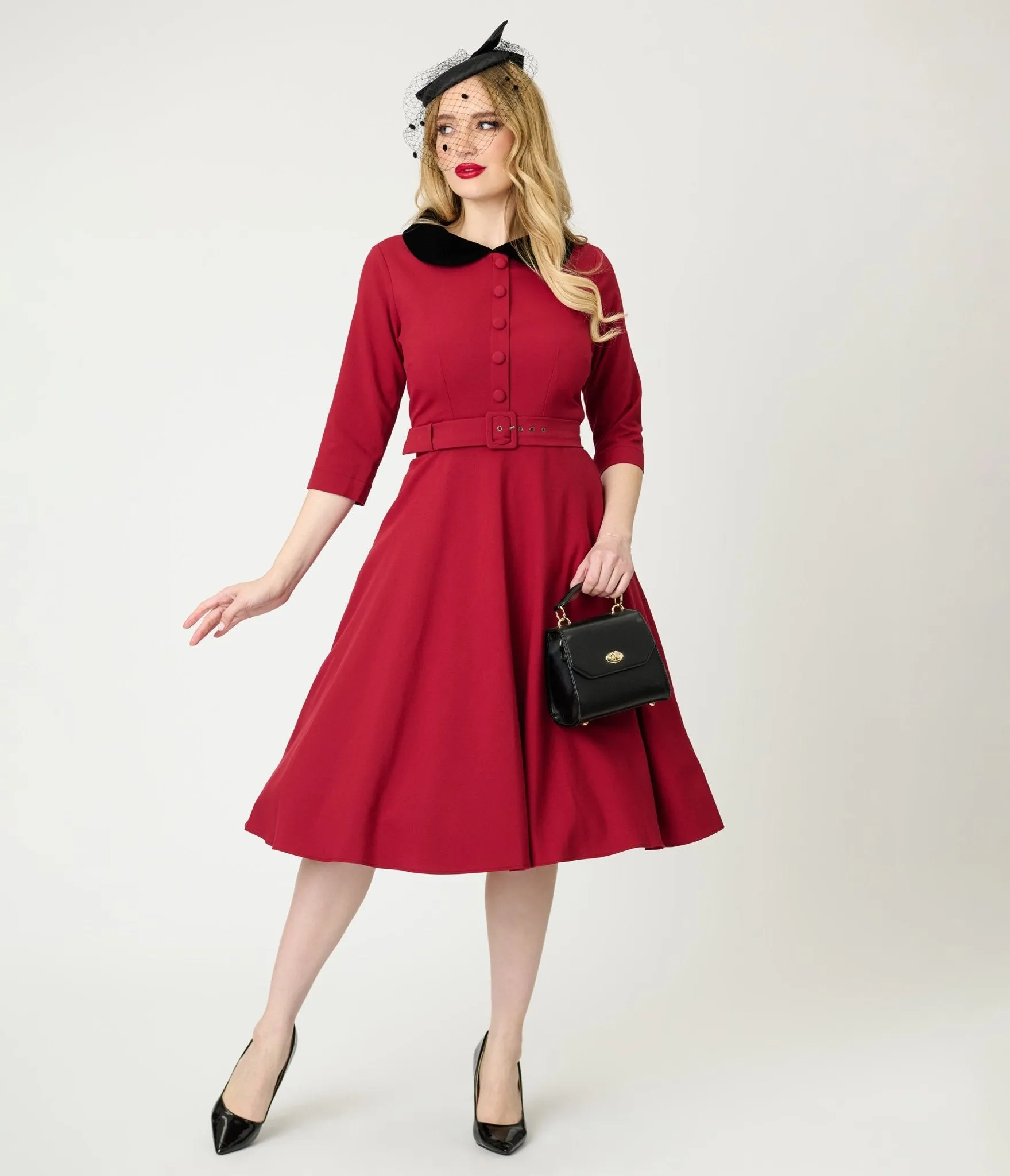 Heart My Closet Red Stella Swing Dress sold by Unique Vintage product image thumbnail 3