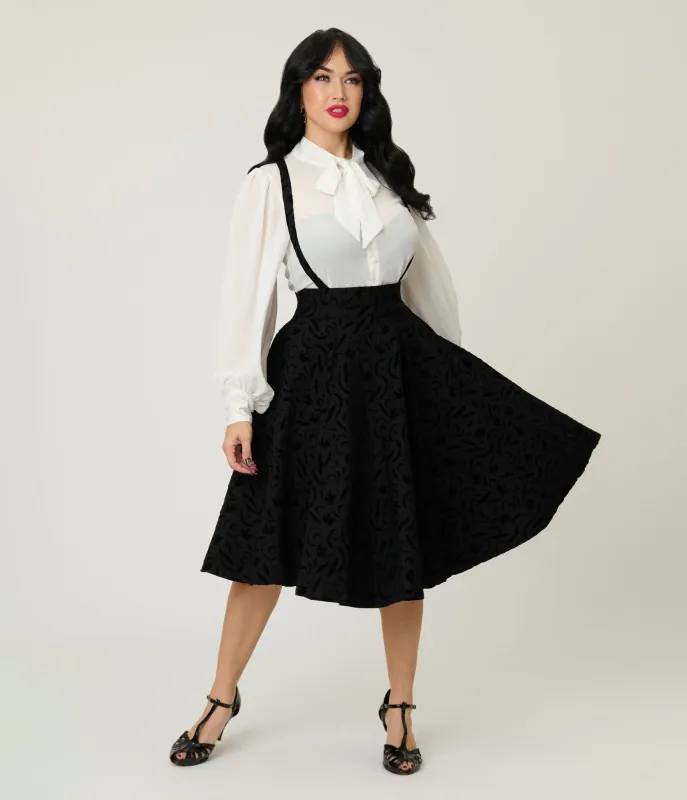 Banned Black Cecilia Suspender Swing Skirt sold by Unique Vintage