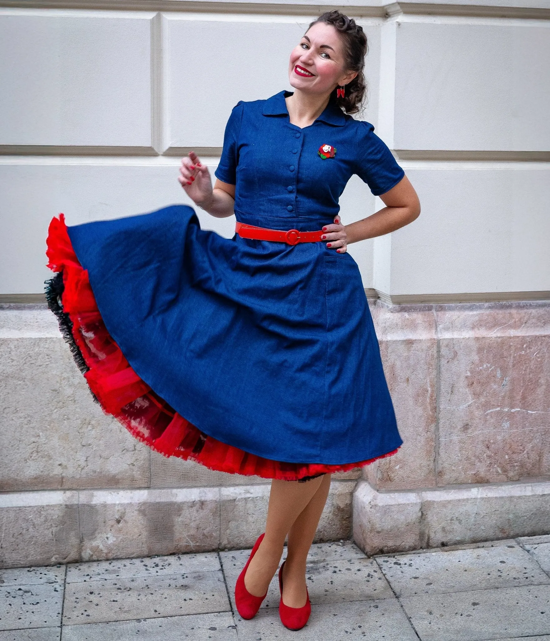 Dolly & Dotty Classic Penelope Denim Dress sold by Unique Vintage product image thumbnail 2