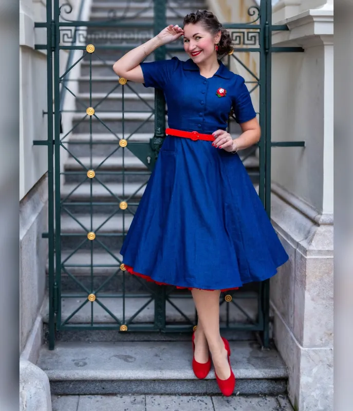 Dolly & Dotty Classic Penelope Denim Dress sold by Unique Vintage