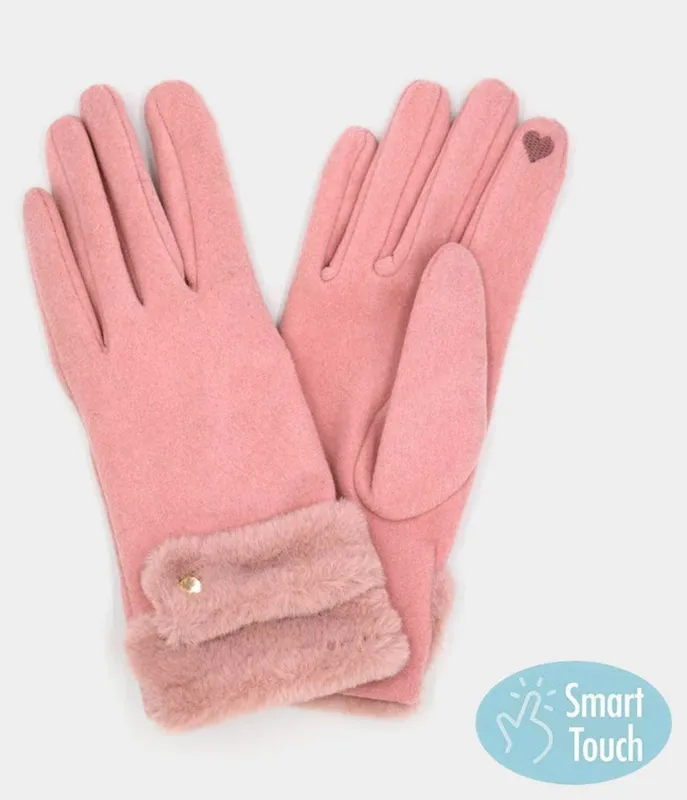 Pink Fleece Smart Touch Gloves sold by Unique Vintage