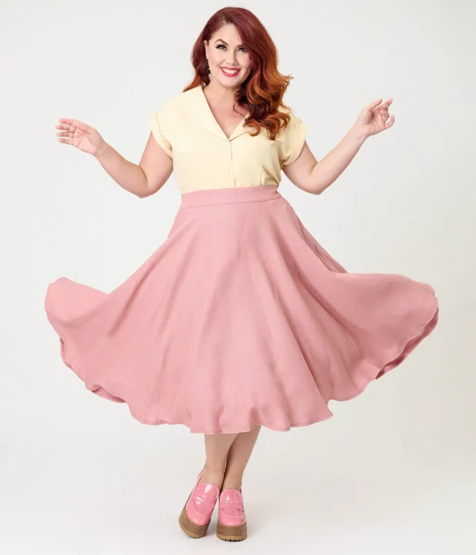 Banned Plus Size Light Pink Cary Swing Skirt sold by Unique Vintage