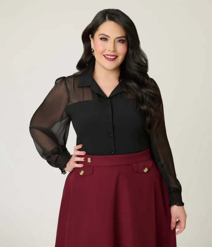 Banned Plus Size Black Bonnie Blouse sold by Unique Vintage