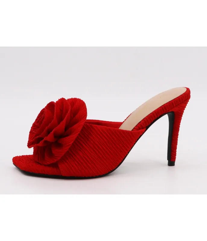 Red Rose Peep Toe Stiletto Heels sold by Unique Vintage
