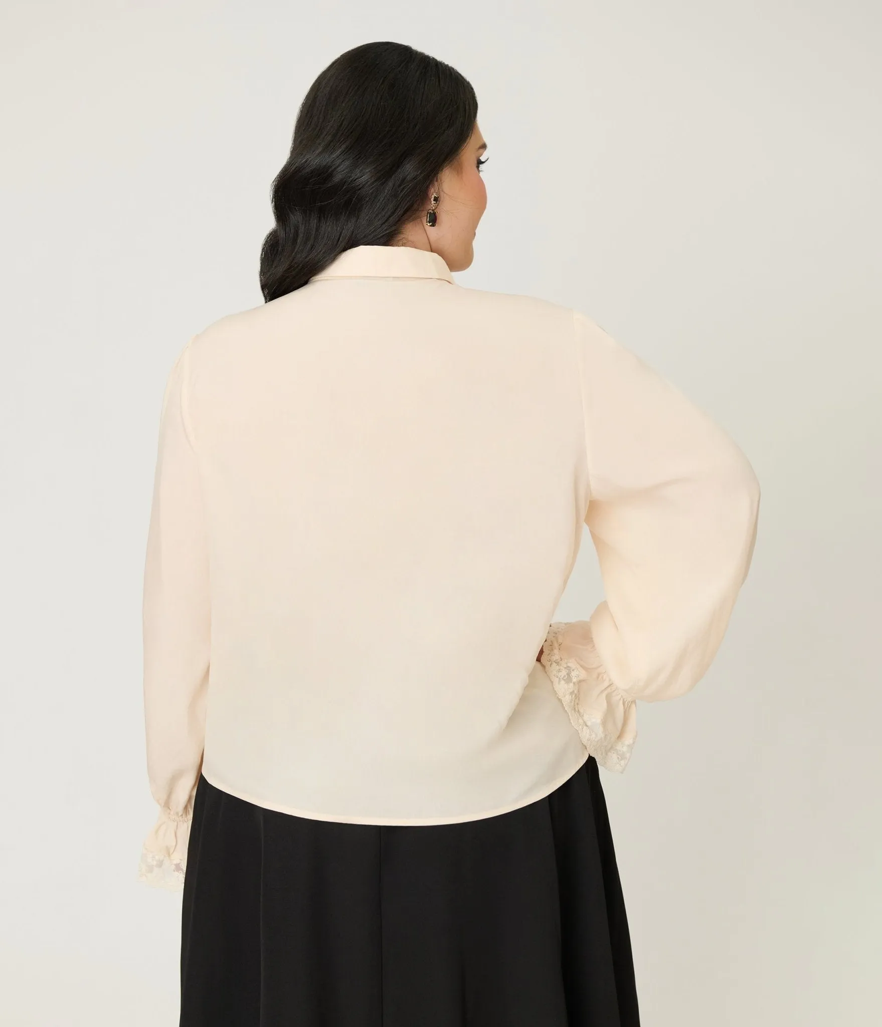 Plus Size Cream Willow Bow Blouse sold by Unique Vintage product image thumbnail 2