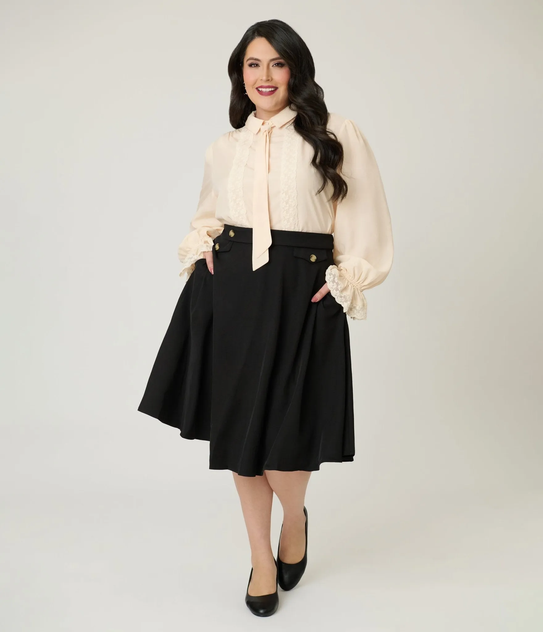 Plus Size Cream Willow Bow Blouse sold by Unique Vintage product image thumbnail 5