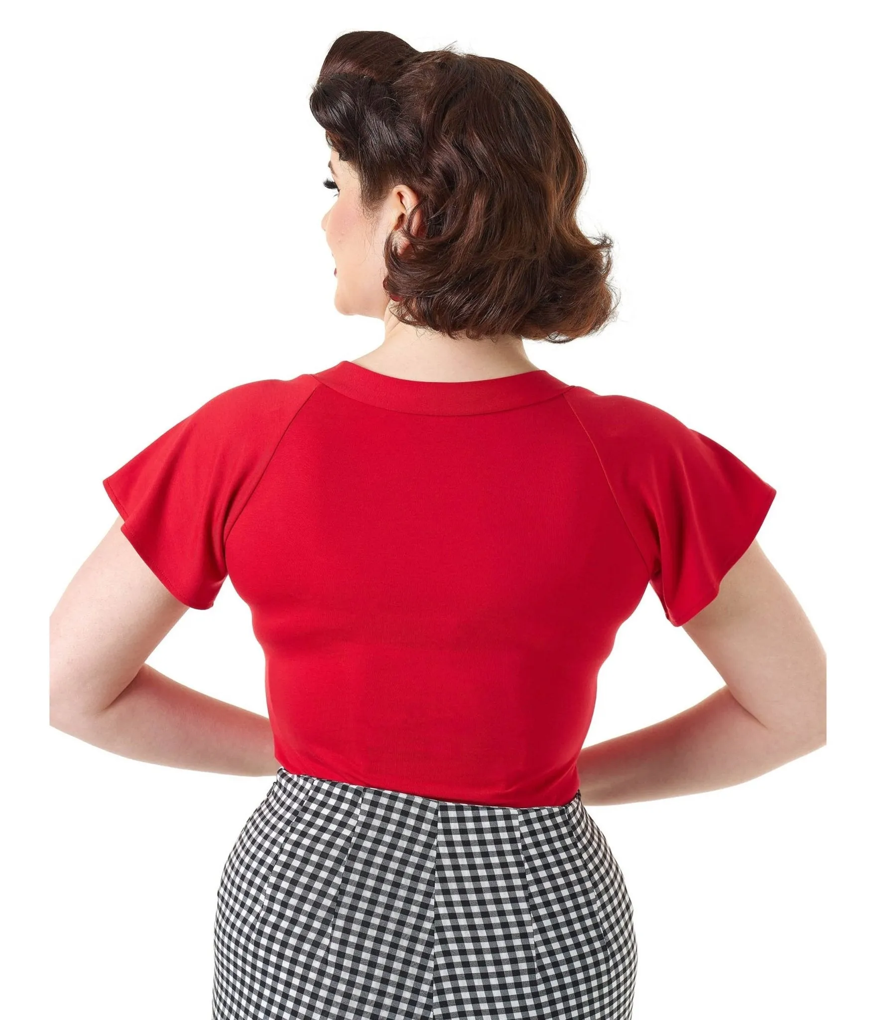 Pretty Retro Red Pretty Self Tie Top sold by Unique Vintage product image thumbnail 2