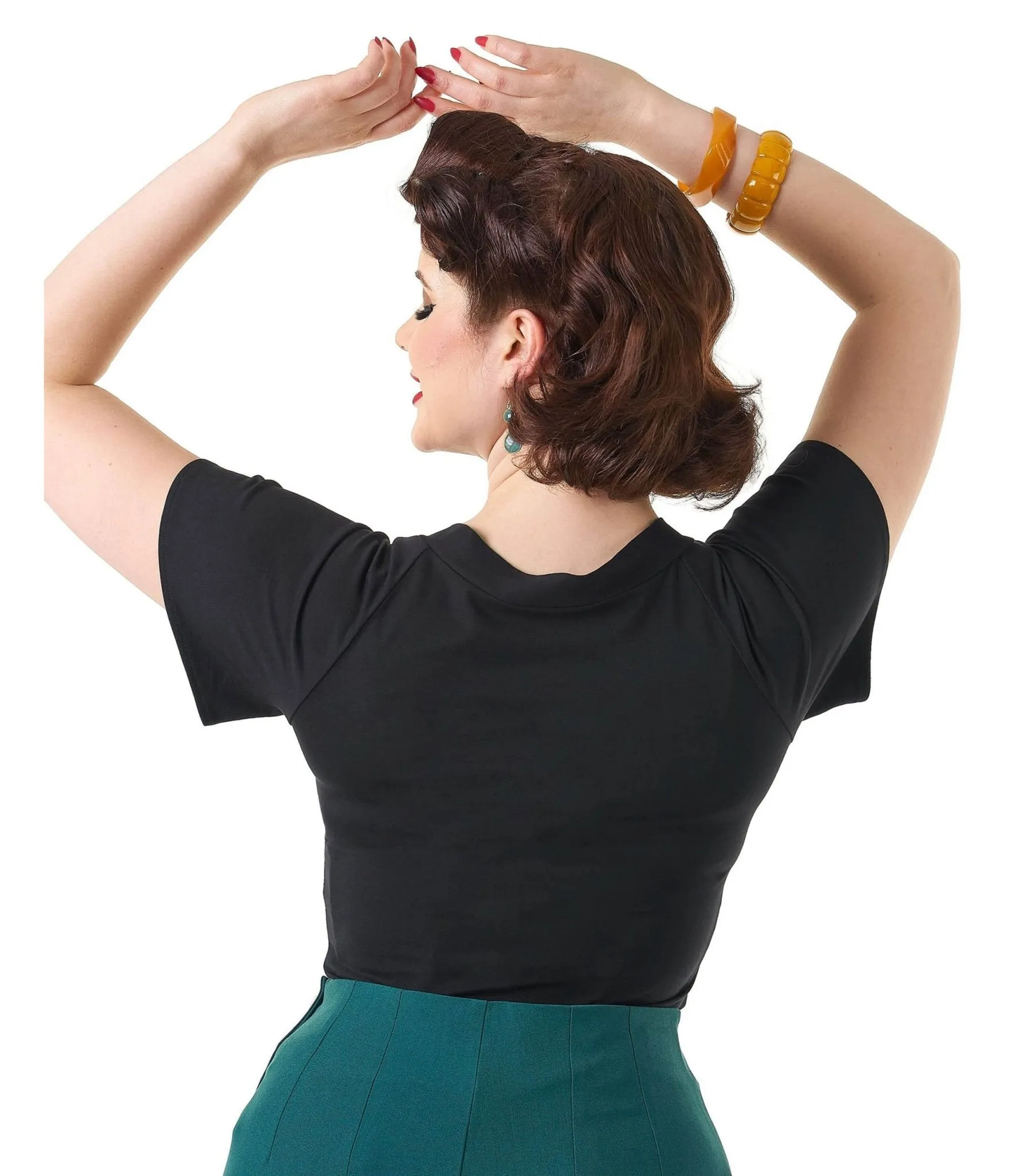 Pretty Retro Black Pretty Self Tie Top sold by Unique Vintage product image thumbnail 2