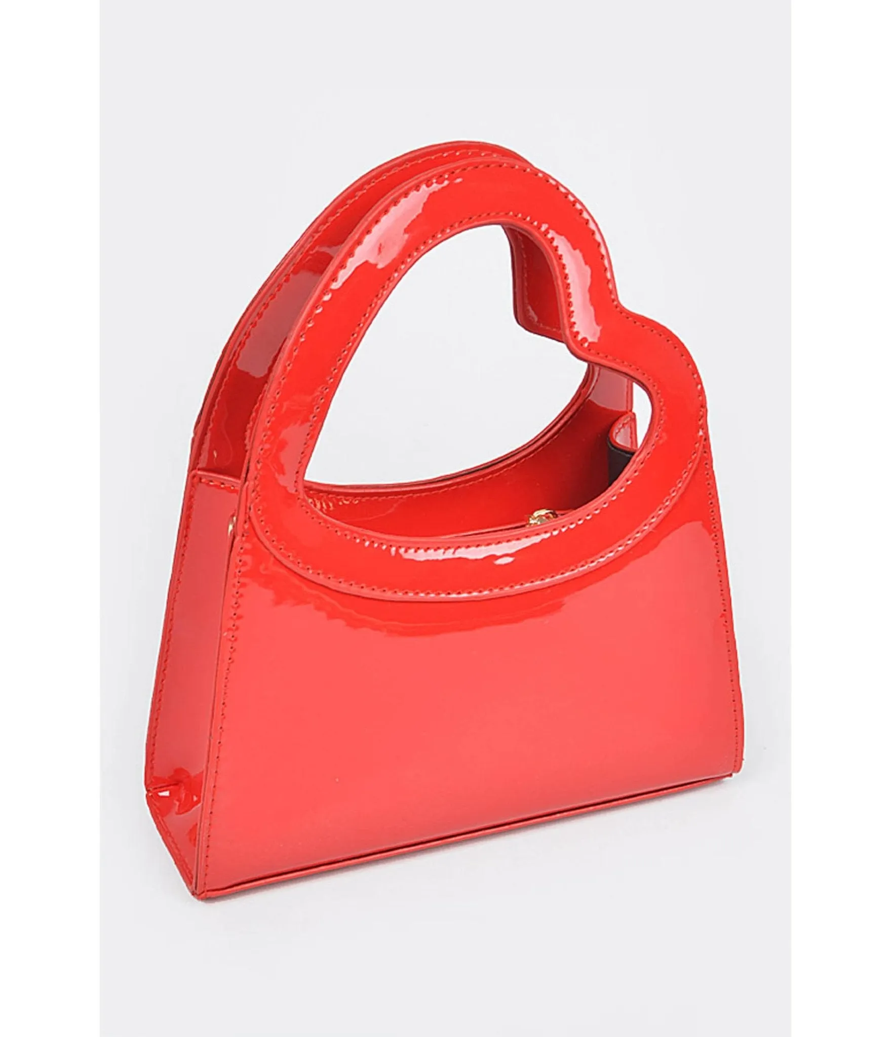 Red Patent Leatherette Heart Handle Bag sold by Unique Vintage product image thumbnail 3