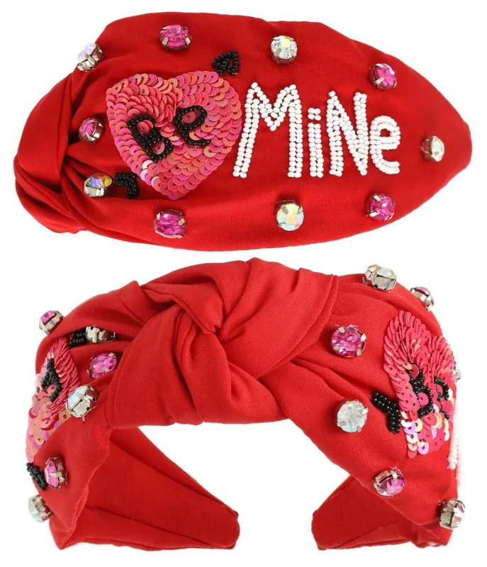 Red Be Mine Knotted Headband sold by Unique Vintage