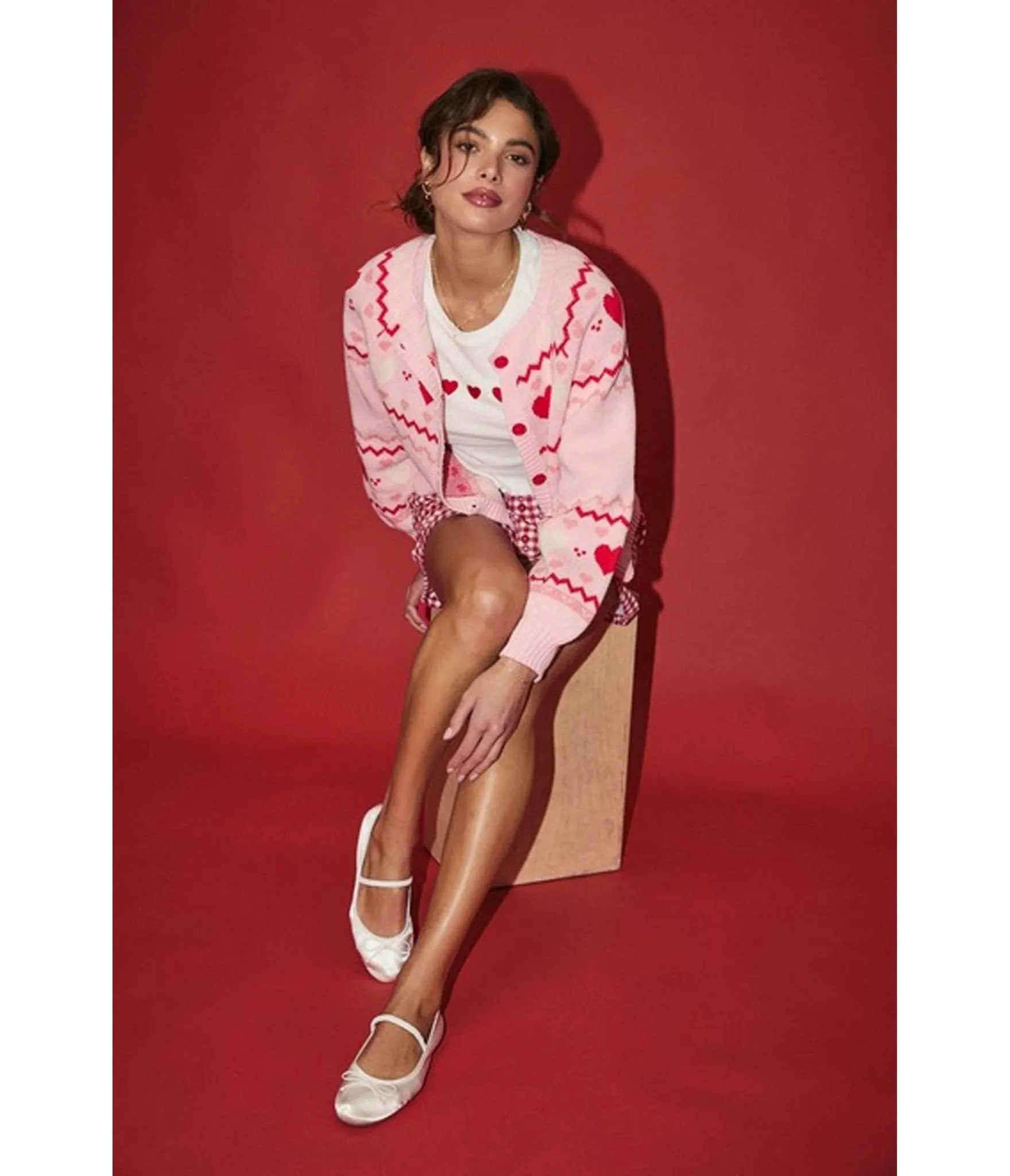 Light Pink Heart Cardigan sold by Unique Vintage product image thumbnail 4