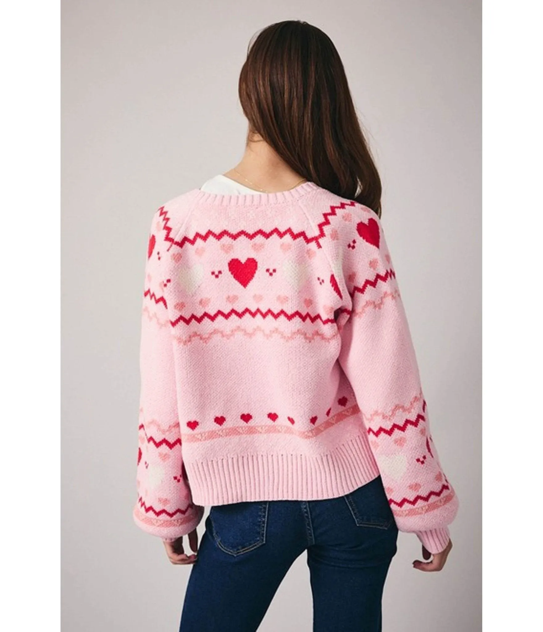 Light Pink Heart Cardigan sold by Unique Vintage product image thumbnail 2