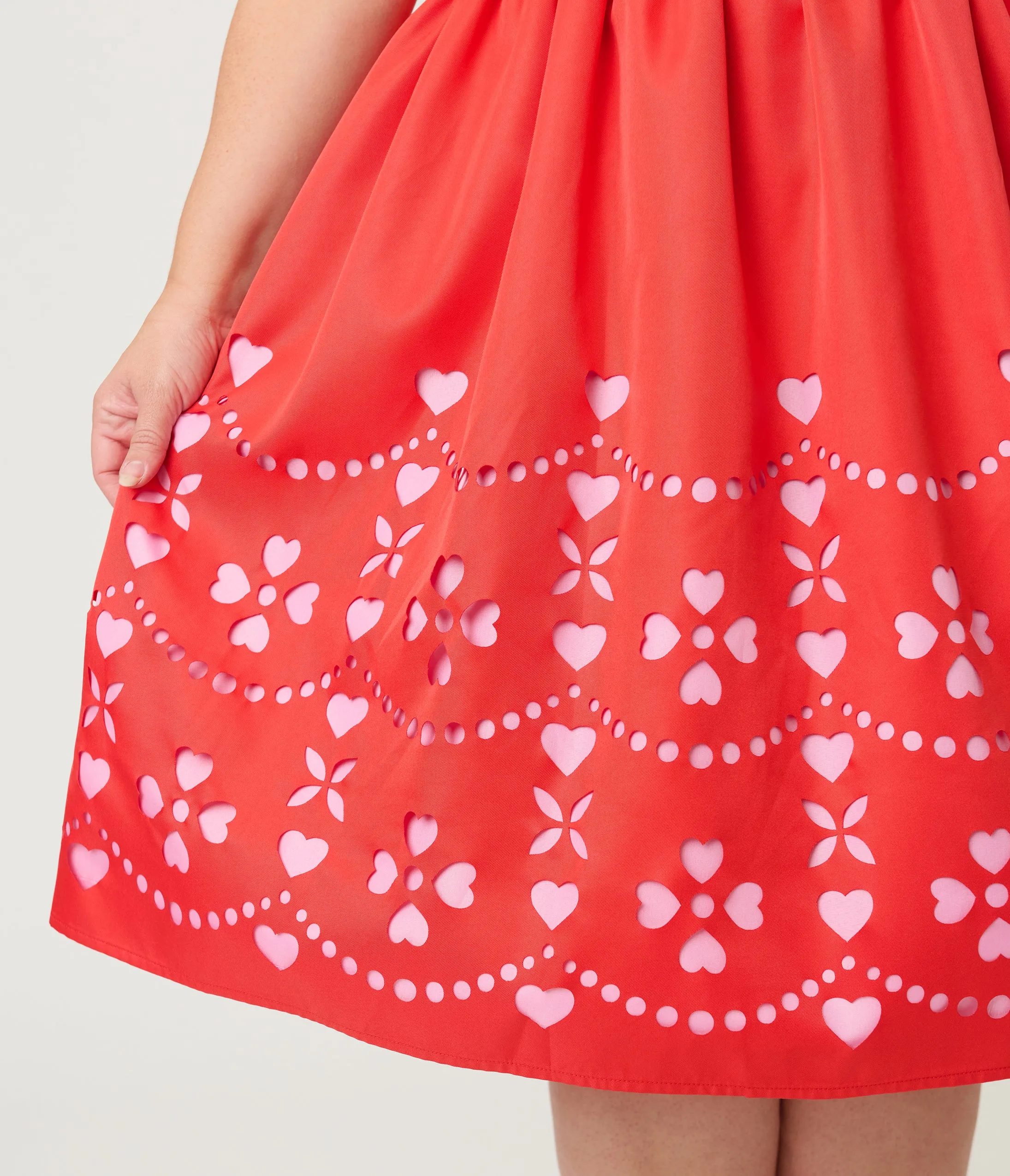 Unique Vintage Plus Size Red & Pink Hearts Cutout Swing Dress sold by Unique Vintage product image thumbnail 5