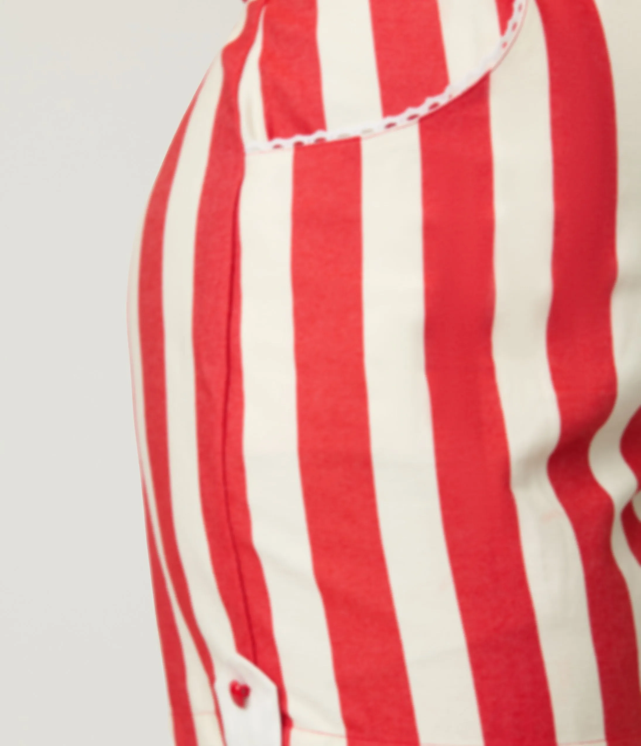 Unique Vintage Plus Size Unique Vintage Red & Ivory Striped Shelby Romper sold by Unique Vintage product image thumbnail 5