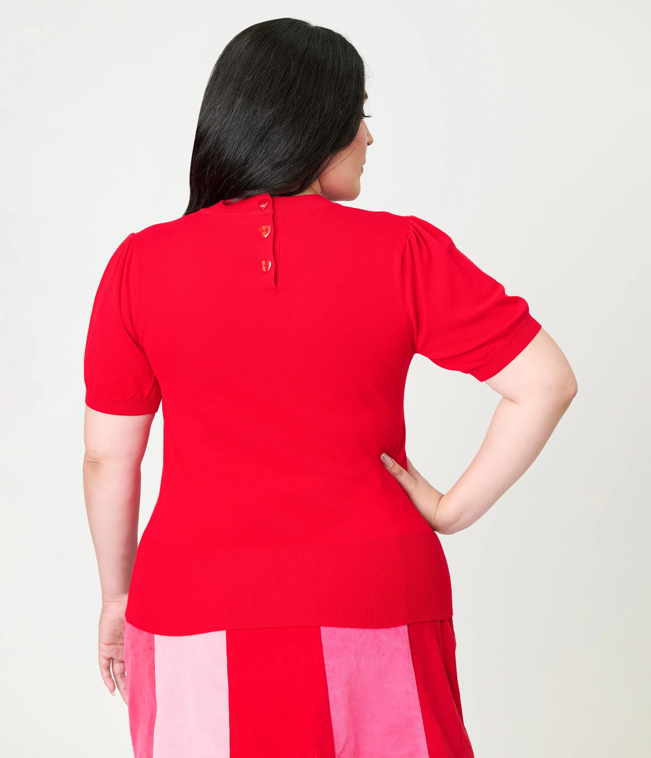 Smak Parlour Plus Size Red Keyhole Heart Sweater sold by Unique Vintage product image thumbnail 2