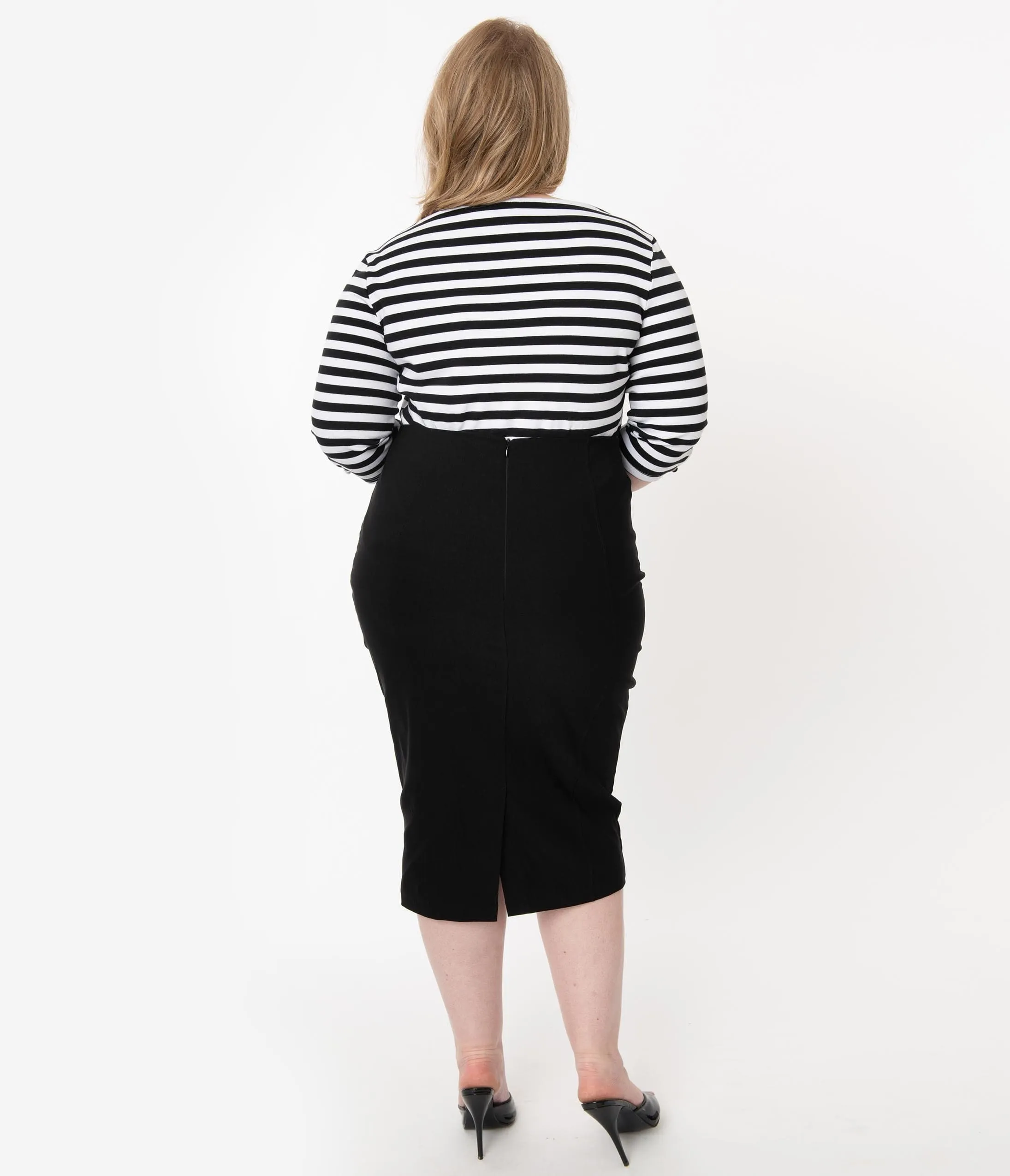 Unique Vintage Plus Size Black Sailor High Waist Sierra Pencil Skirt sold by Unique Vintage product image thumbnail 3